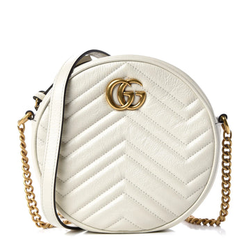 Gucci Azalea Marmont Round Mini Shoulder Bag – White