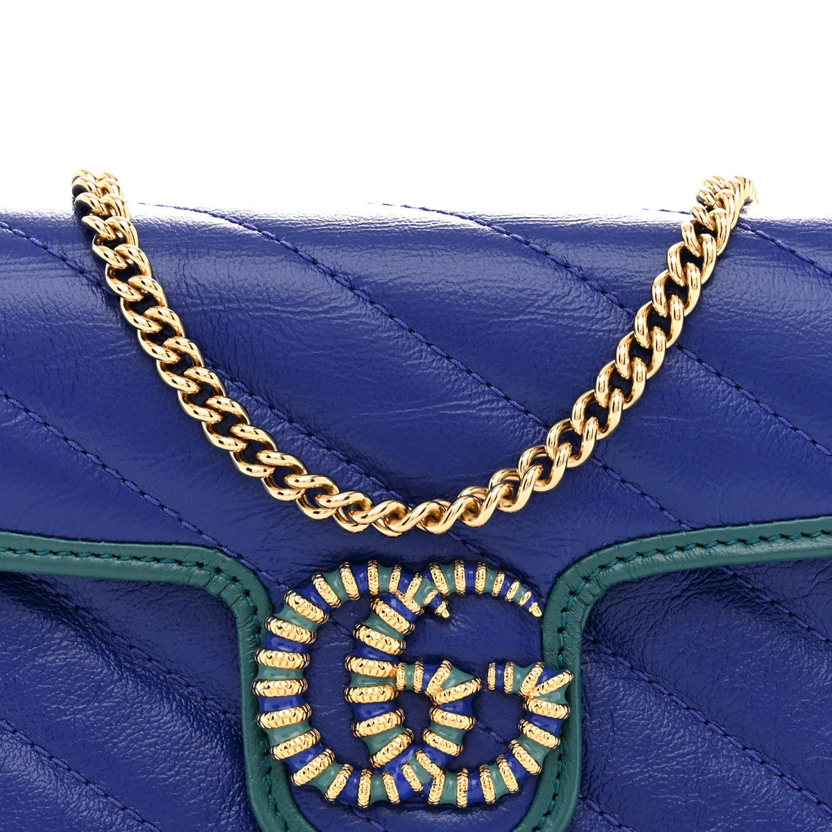 Gucci GG Marmont Medium Shoulder Bag - Blue