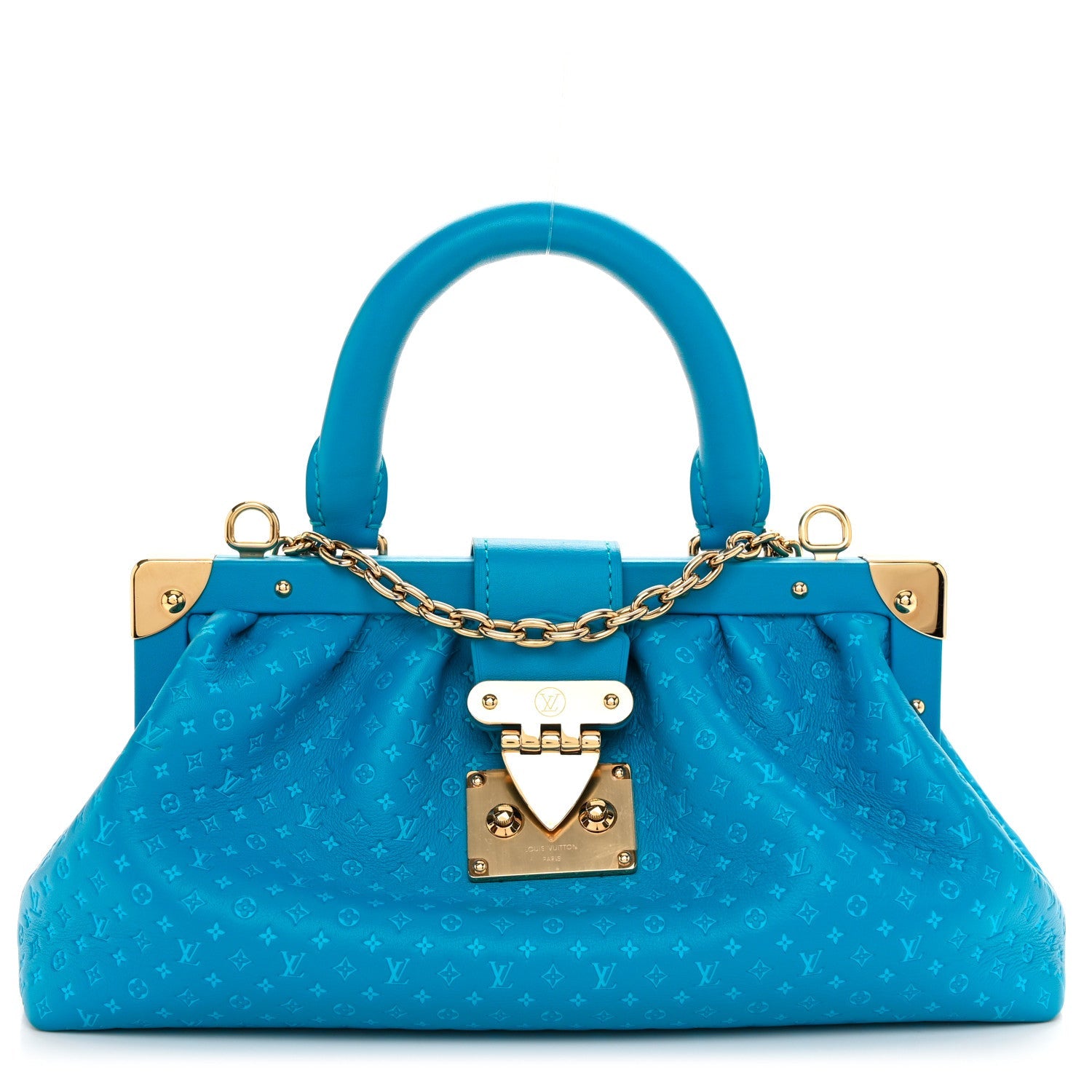 Louis Vuitton Calfskin Monogram Clutch Bag – Blue