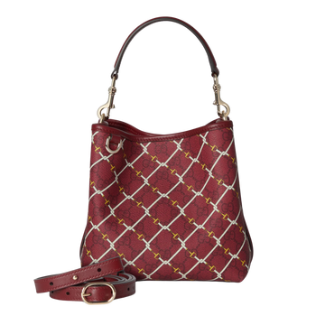Gucci Emblem Small Bucket Bag – Red