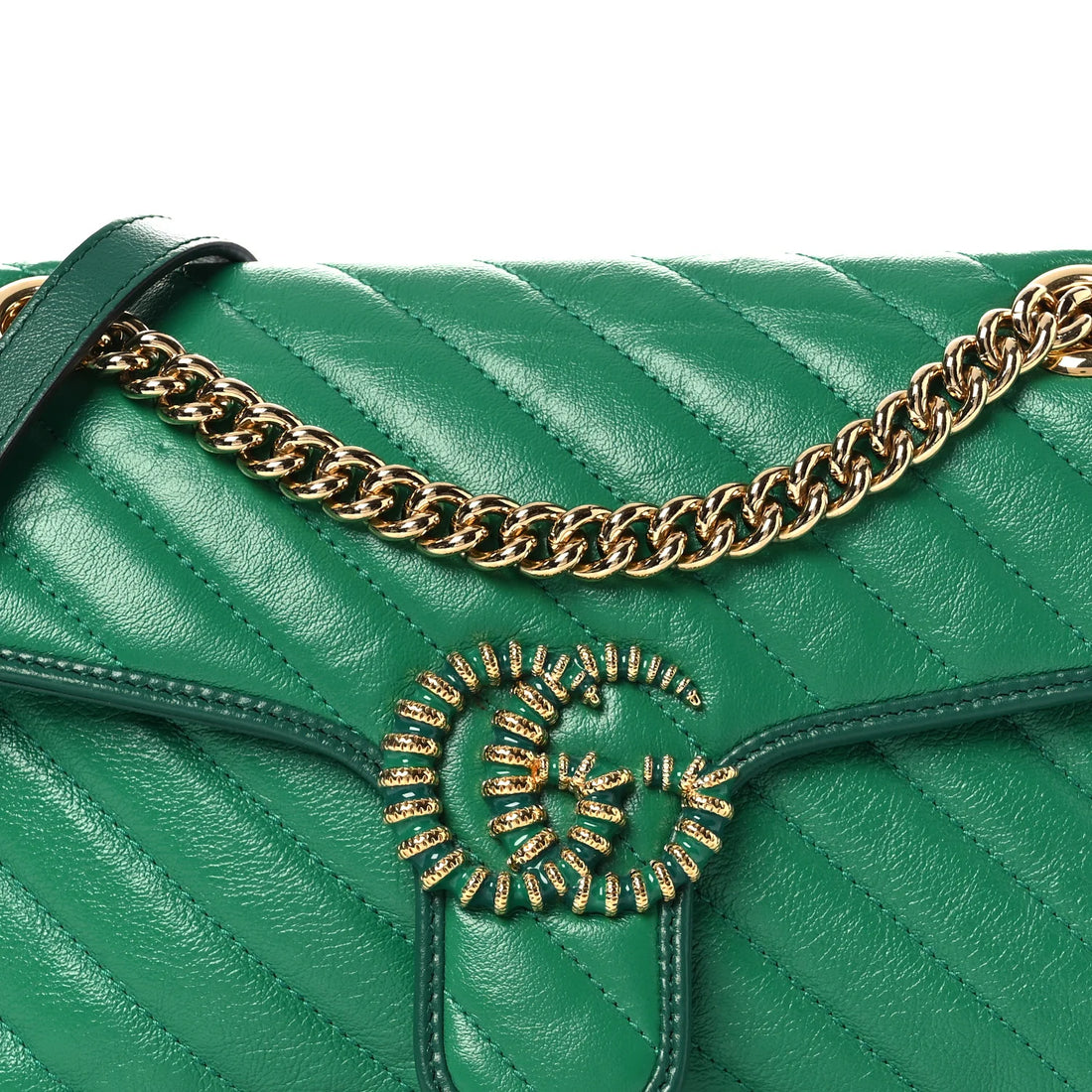 Gucci GG Marmont Medium Shoulder Bag - Green