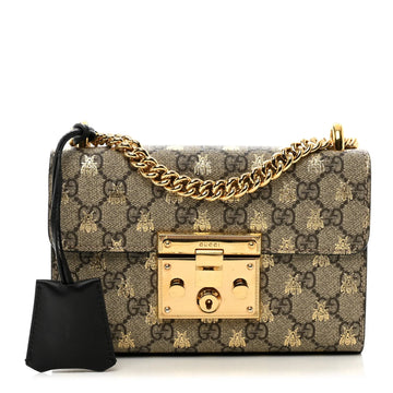 Gucci Bees Padlock Small Shoulder Bag – Beige