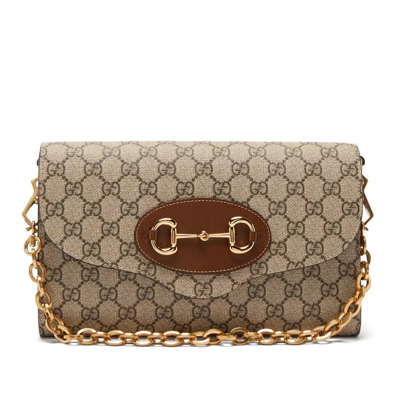 Gucci Horsebit 1955 GG Supreme Canvas Small Shoulder Bag – Beige