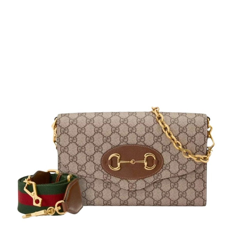 Gucci Horsebit 1955 GG Supreme Canvas Small Shoulder Bag – Beige