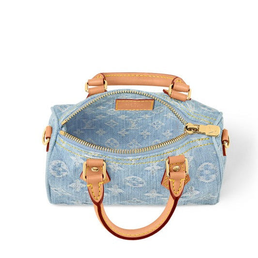 Louis Vuitton Monogram Denim Nano Speedy Bag – Sky Blue