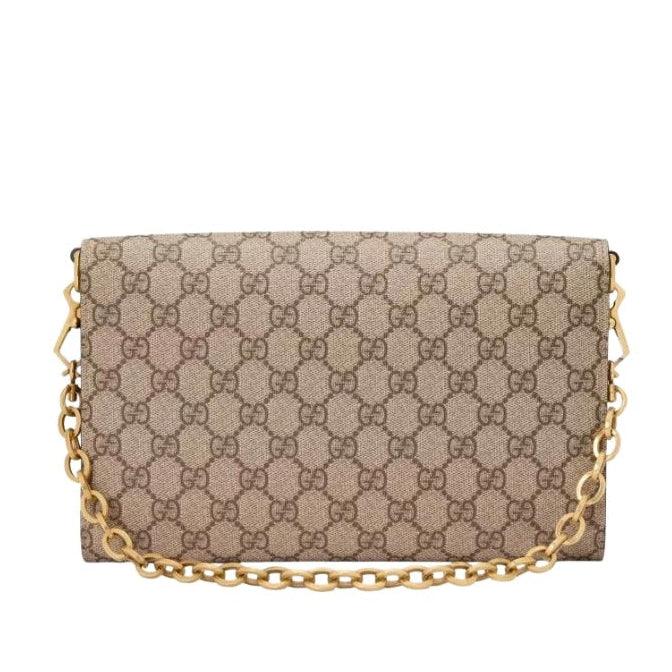Gucci Horsebit 1955 GG Supreme Canvas Small Shoulder Bag – Beige