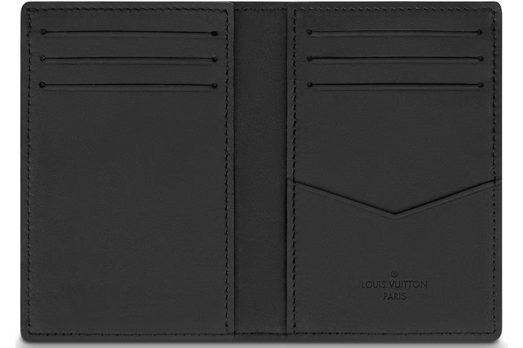 Louis Vuitton Monogram Shadow Leather Pocket Organizer Wallet - Black