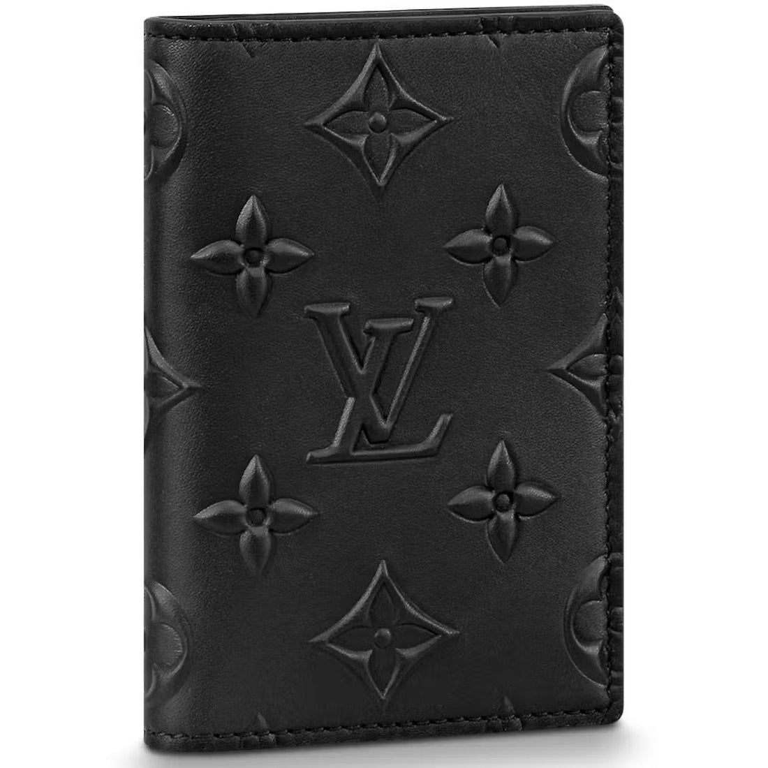 Louis Vuitton Monogram Shadow Leather Pocket Organizer Wallet - Black