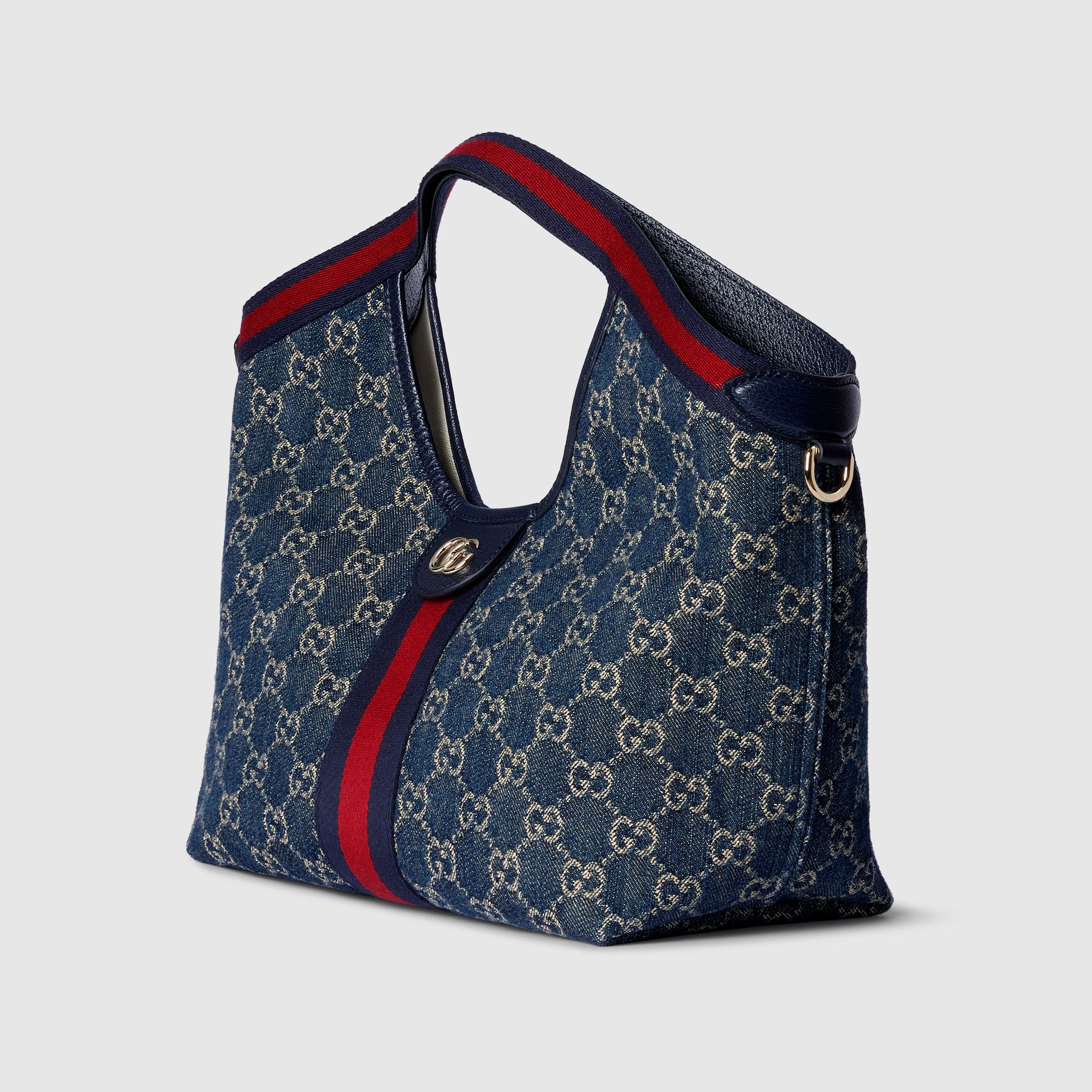 Gucci GG Denim Giglio Small Tote Bag – Blue