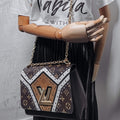 Louis Vuitton Veau Satin Monogram Twist MM Shoulder Bag - Brown