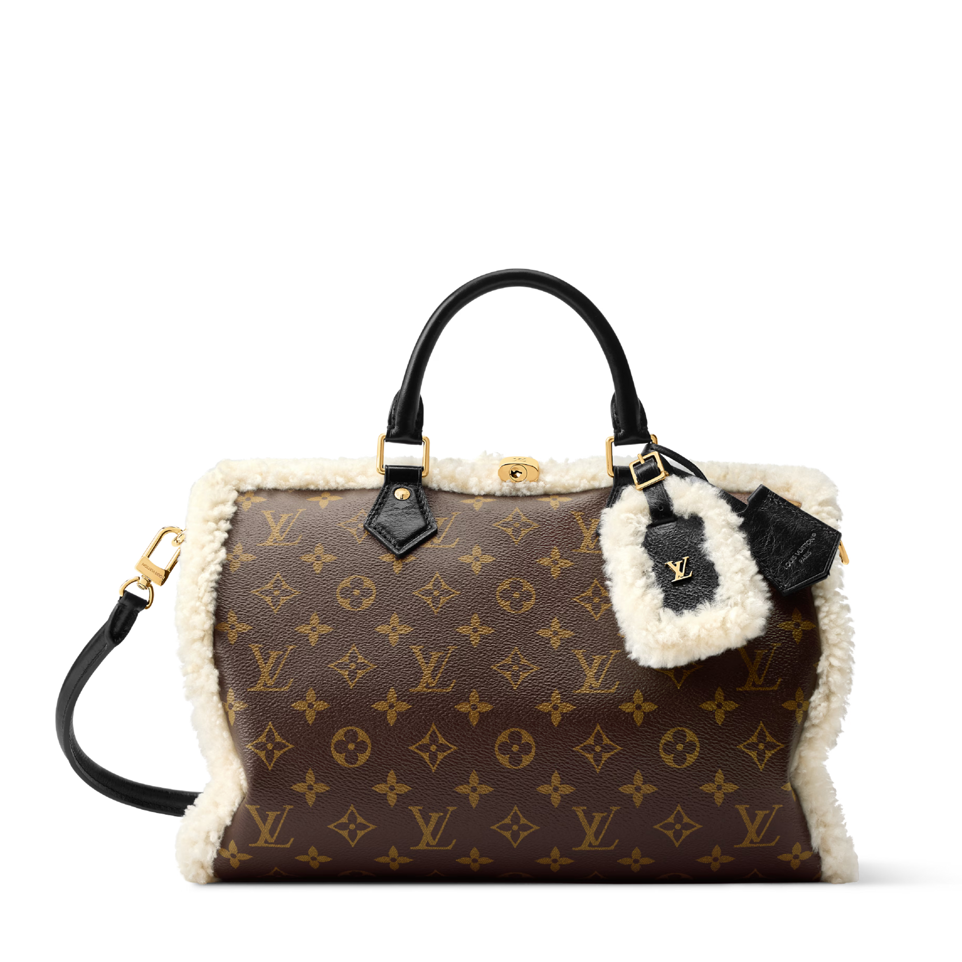 Louis Vuitton Monogram Shearling Speedy Soft 30 Teddy Handbag – Brown