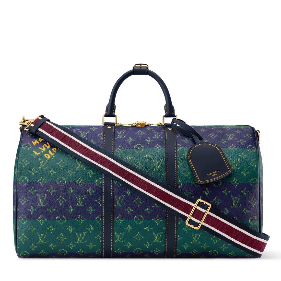 Louis Vuitton Keepall Bandoulière 50 Duffle Bag – Blue Stripes