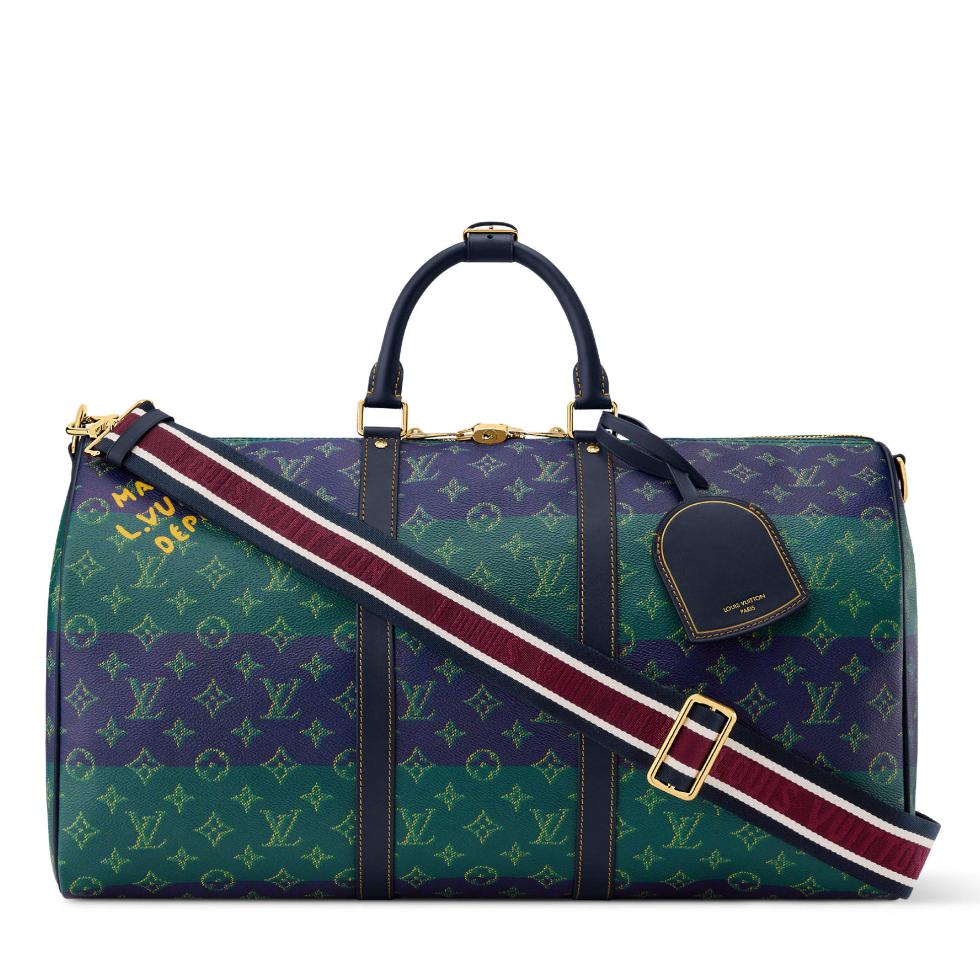 Louis Vuitton Keepall Bandoulière 50 Duffle Bag – Blue Stripes