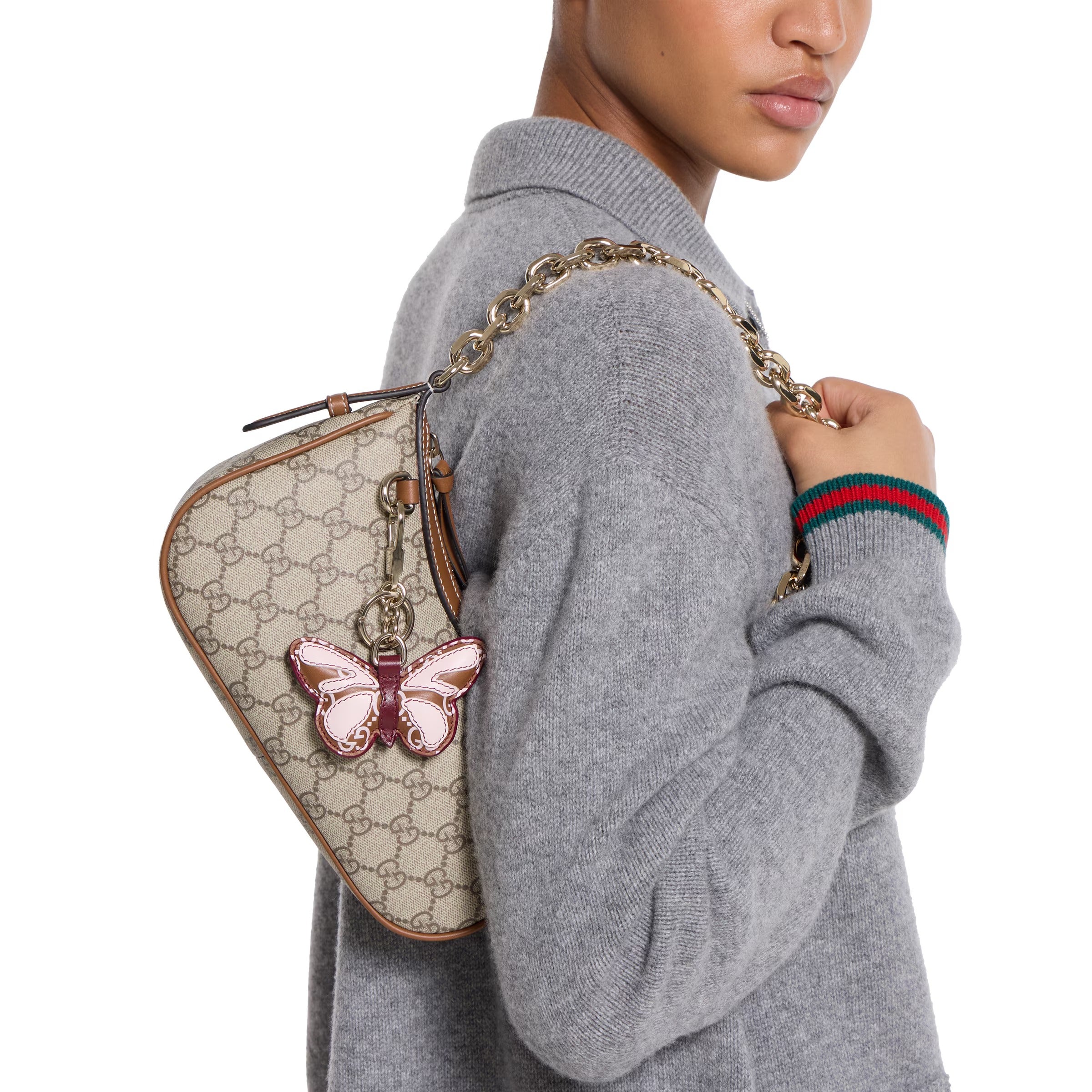 Gucci GG Emblem Shoulder Bag – Beige/Brown