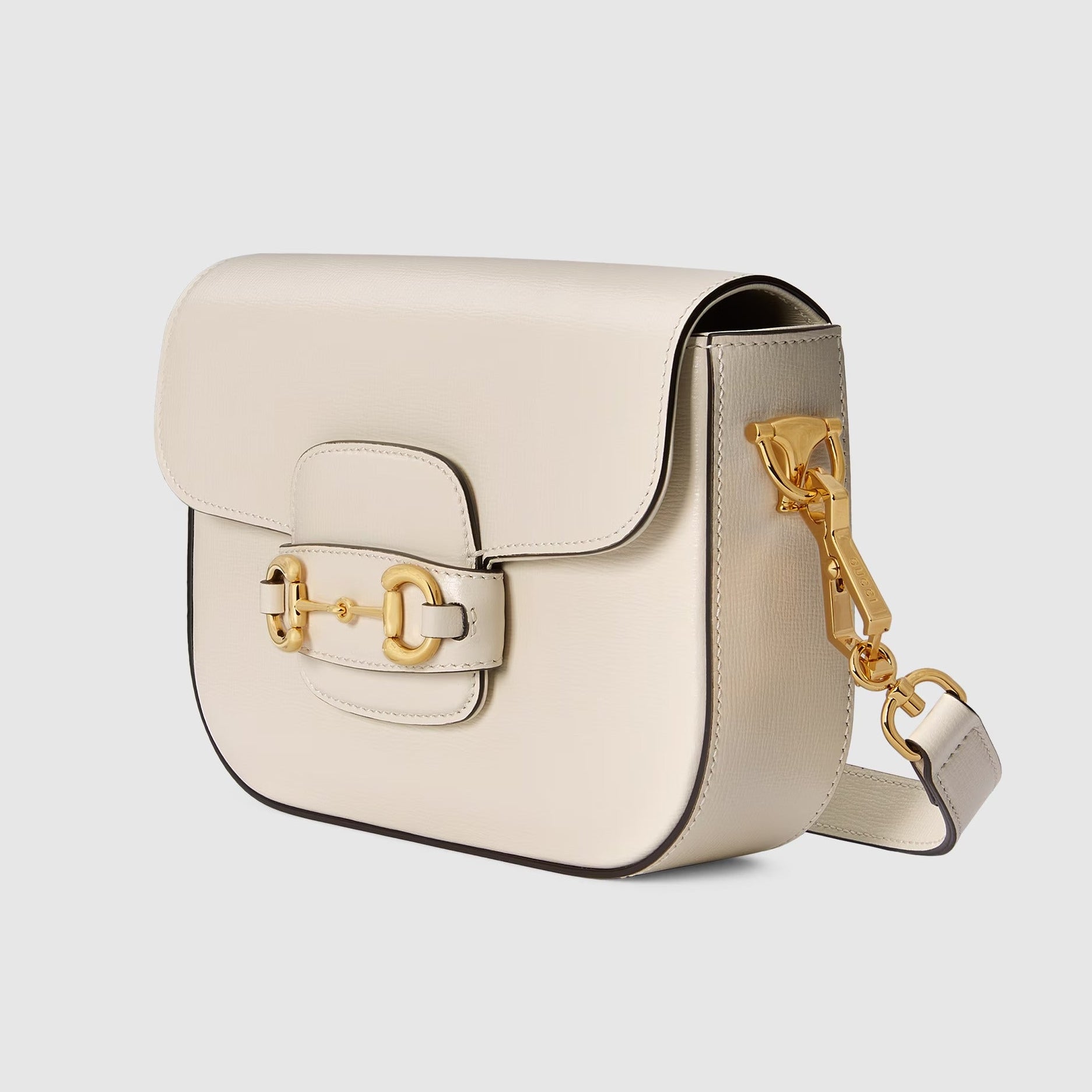 Gucci Horsebit 1955 Small Leather Shoulder Bag – White