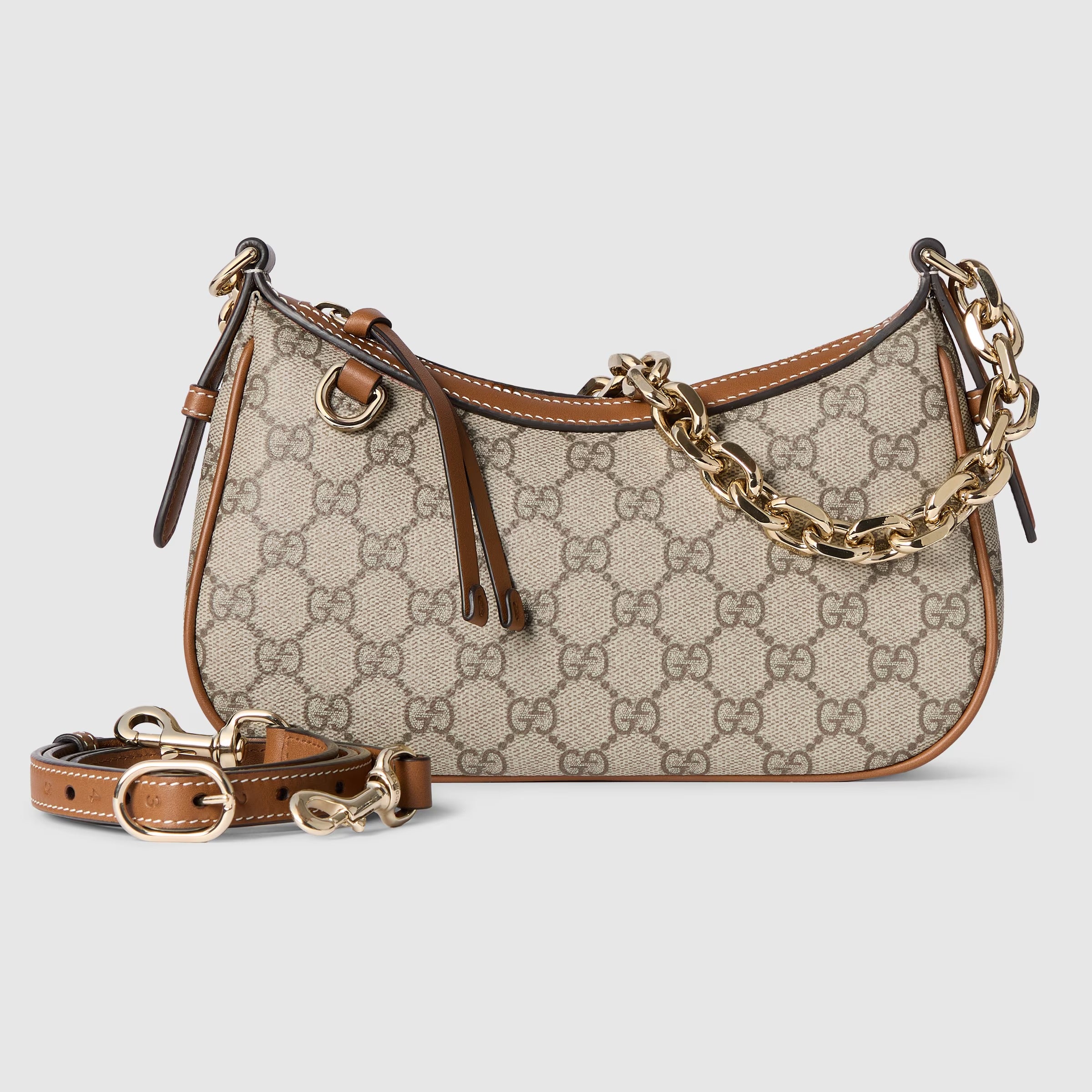 Gucci GG Emblem Shoulder Bag – Beige/Brown