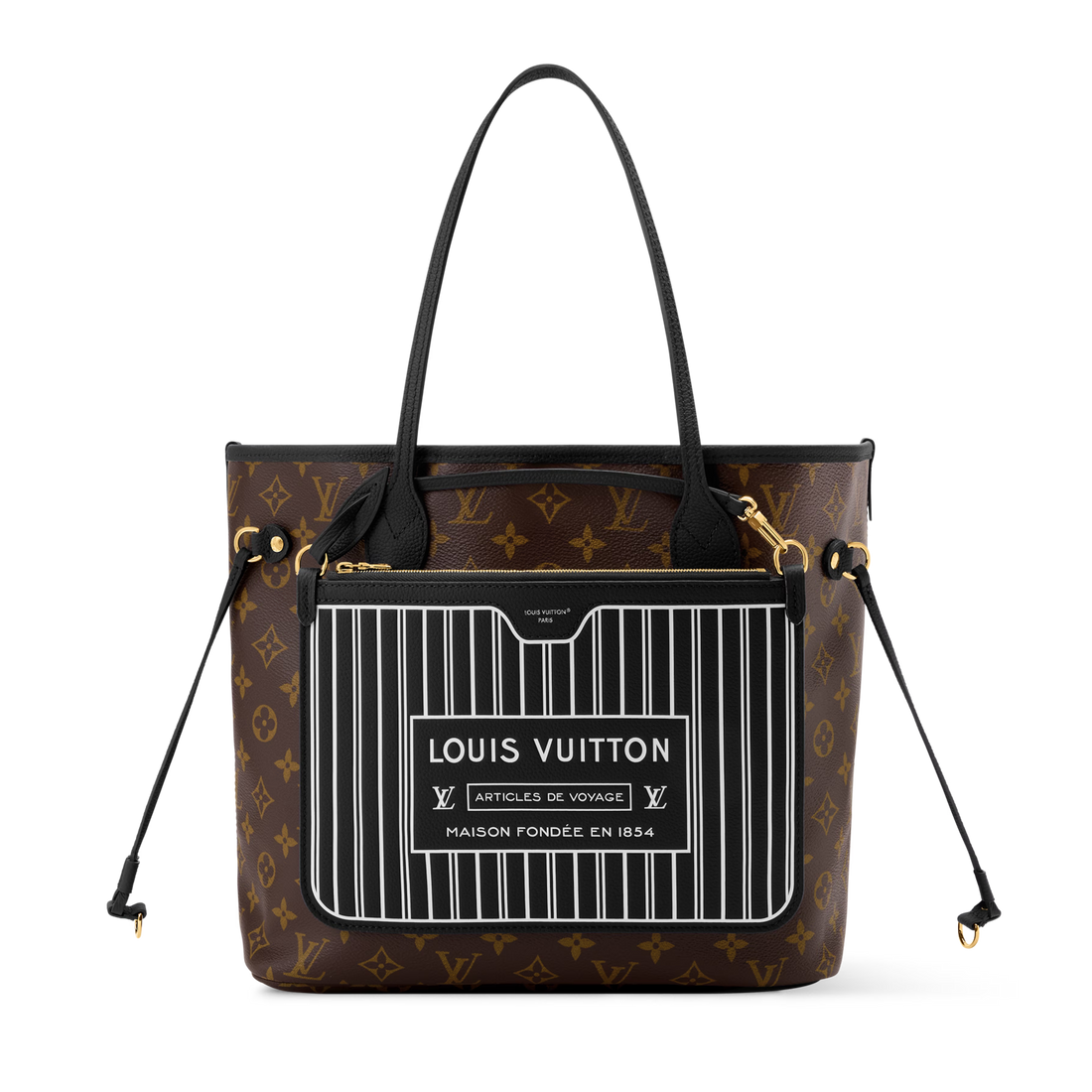 Louis Vuitton Monogram Canvas Neverfull Inside Out MM Shoulder Bag – Black