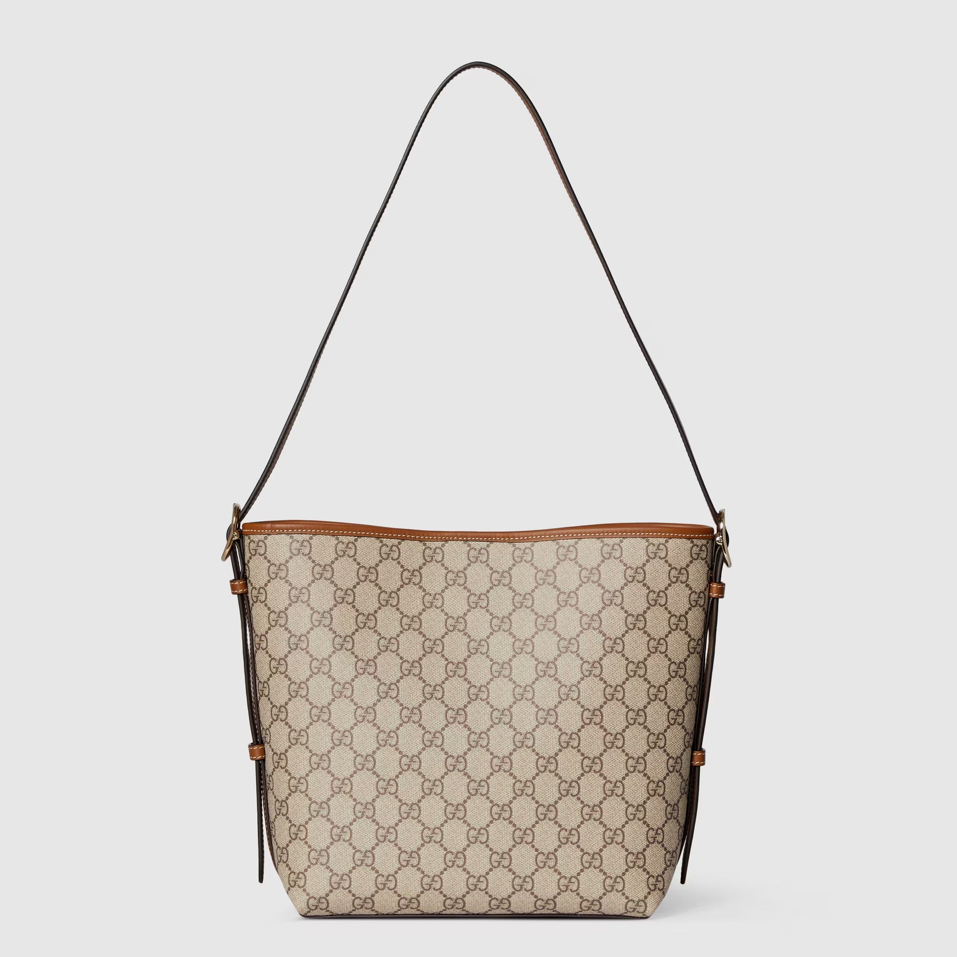 Gucci GG Emblem Small Shoulder Bag – Beige/Brown
