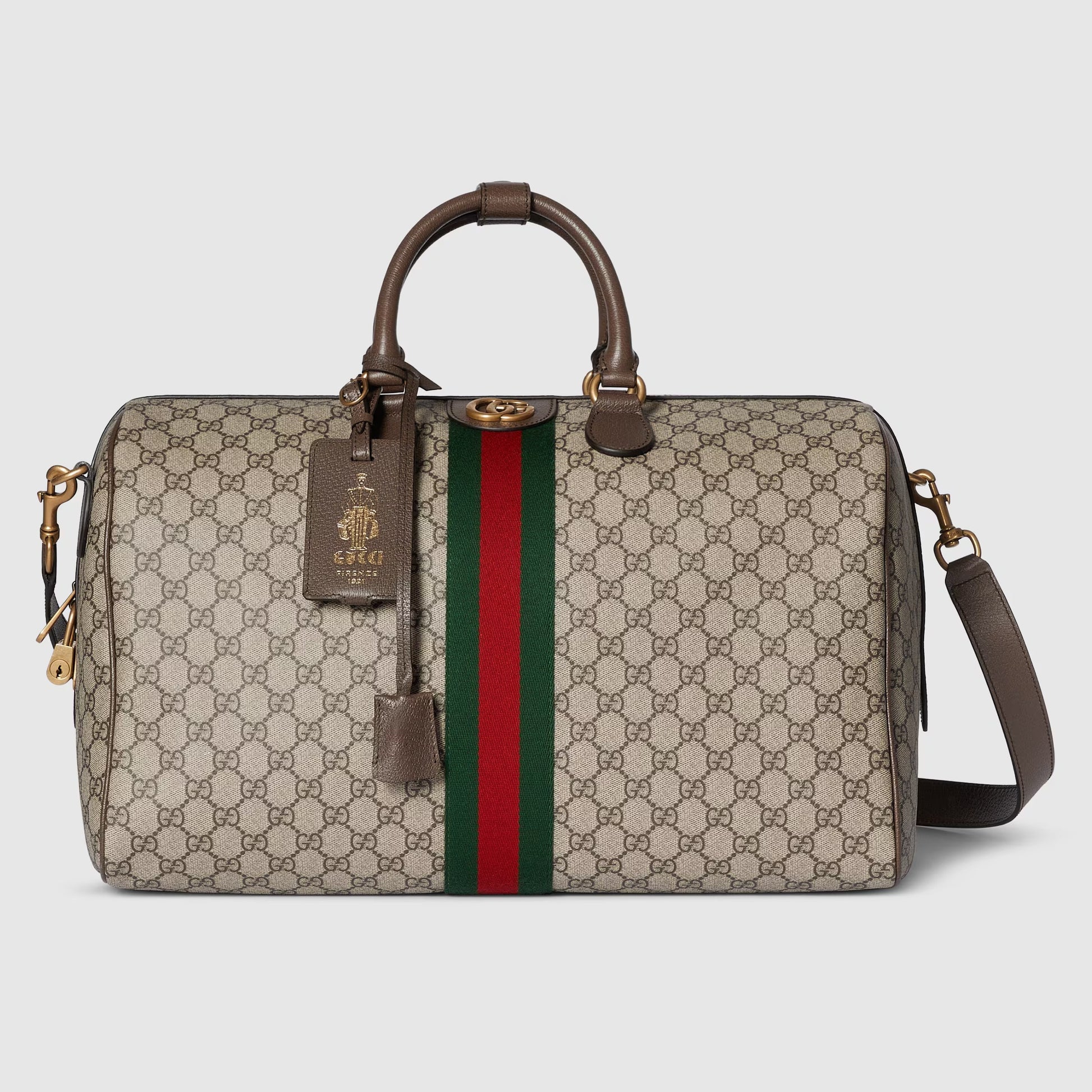 Gucci GG Canvas Savoy Medium Duffle Bag – Beige