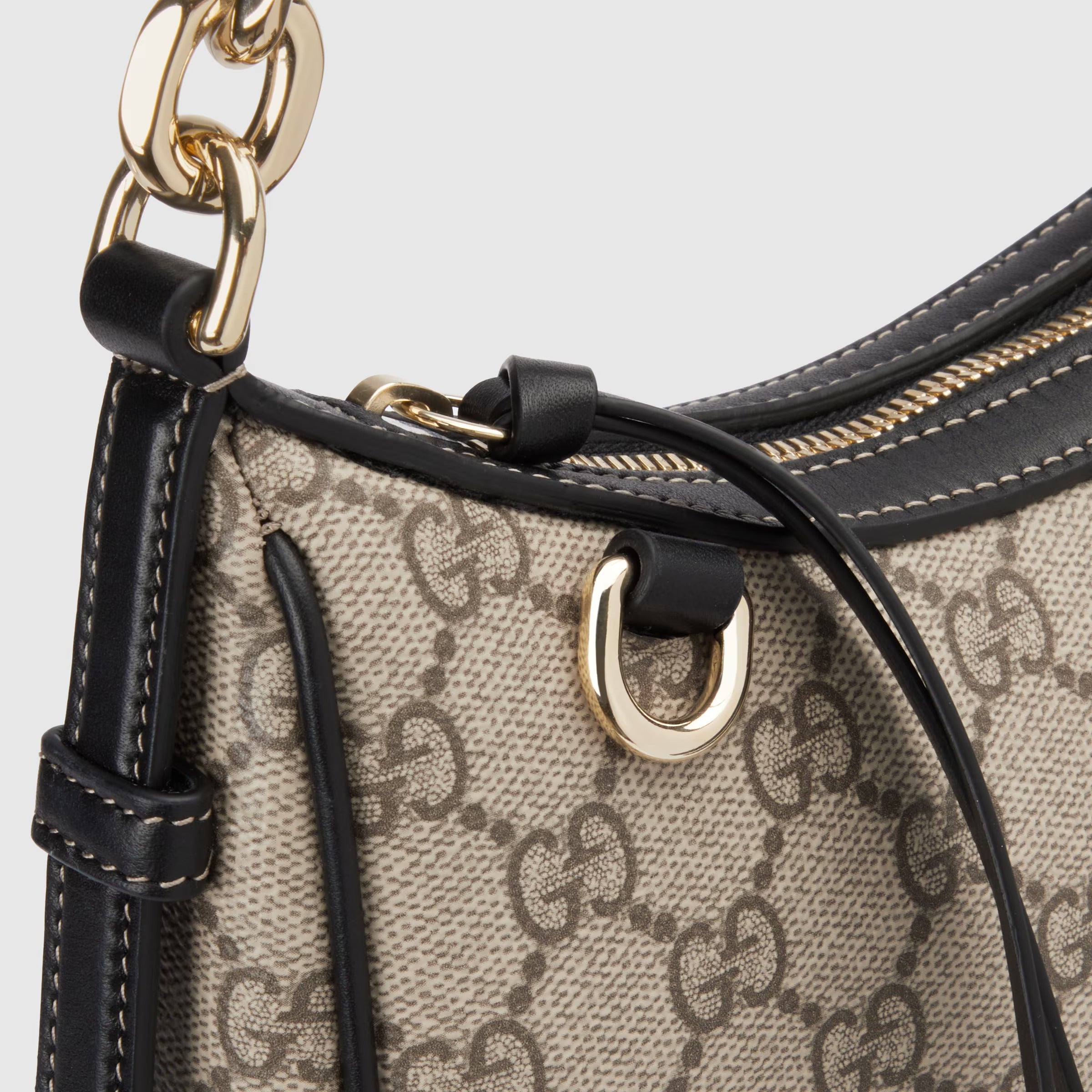 Gucci GG Emblem Small Shoulder Bag – Beige/Brown
