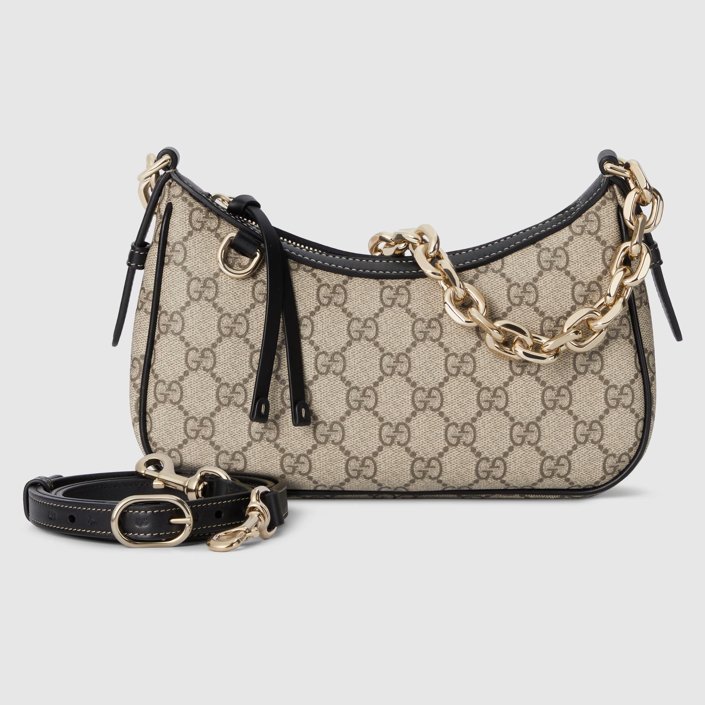 Gucci GG Emblem Small Shoulder Bag – Beige/Brown