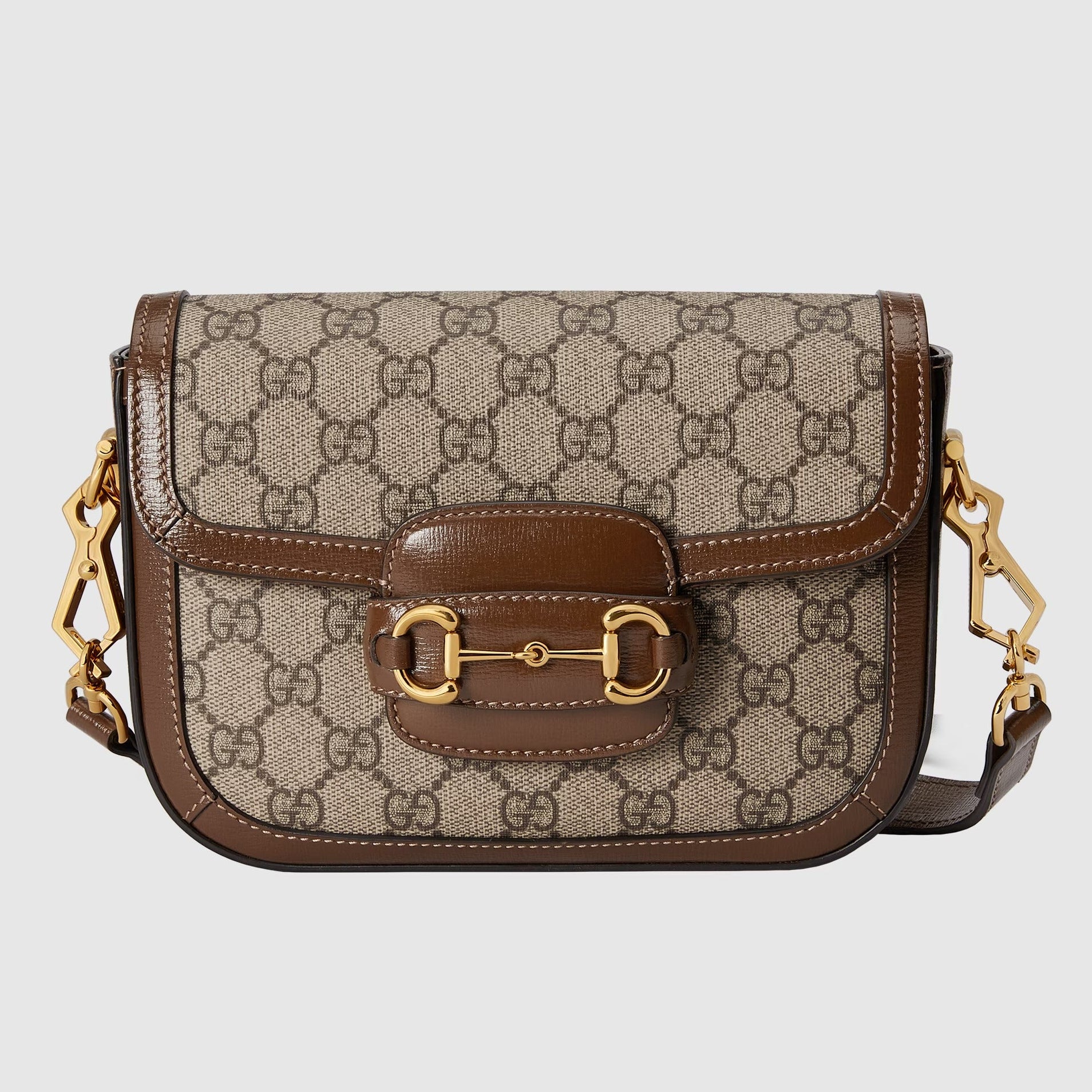 Gucci Horsebit 1955 GG Supreme Canvas Small Shoulder Bag – Beige