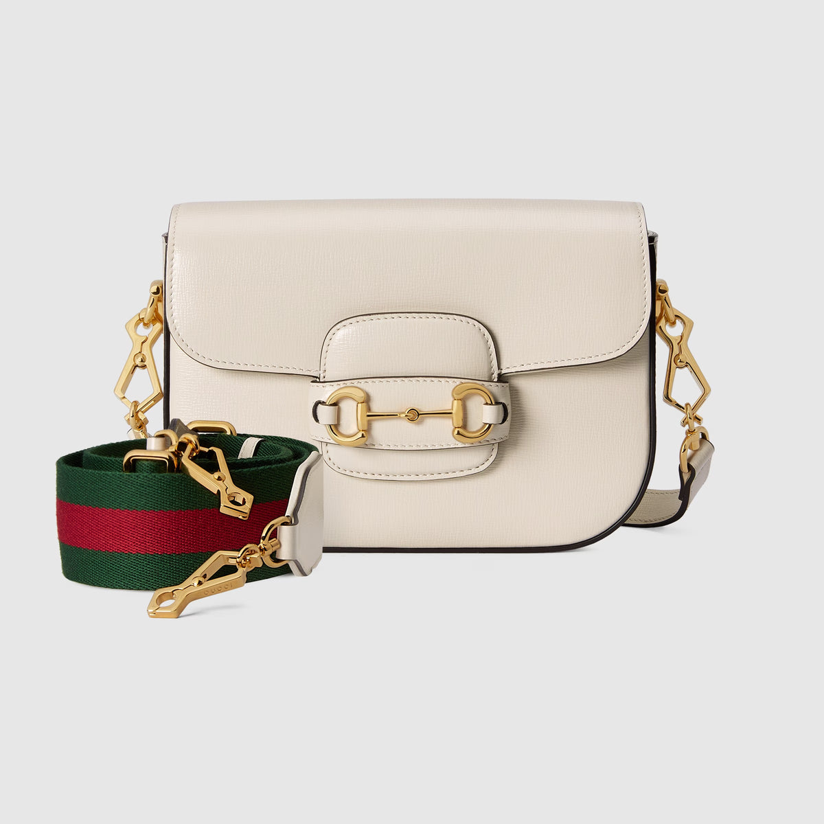 Gucci Horsebit 1955 Small Shoulder Bag – White