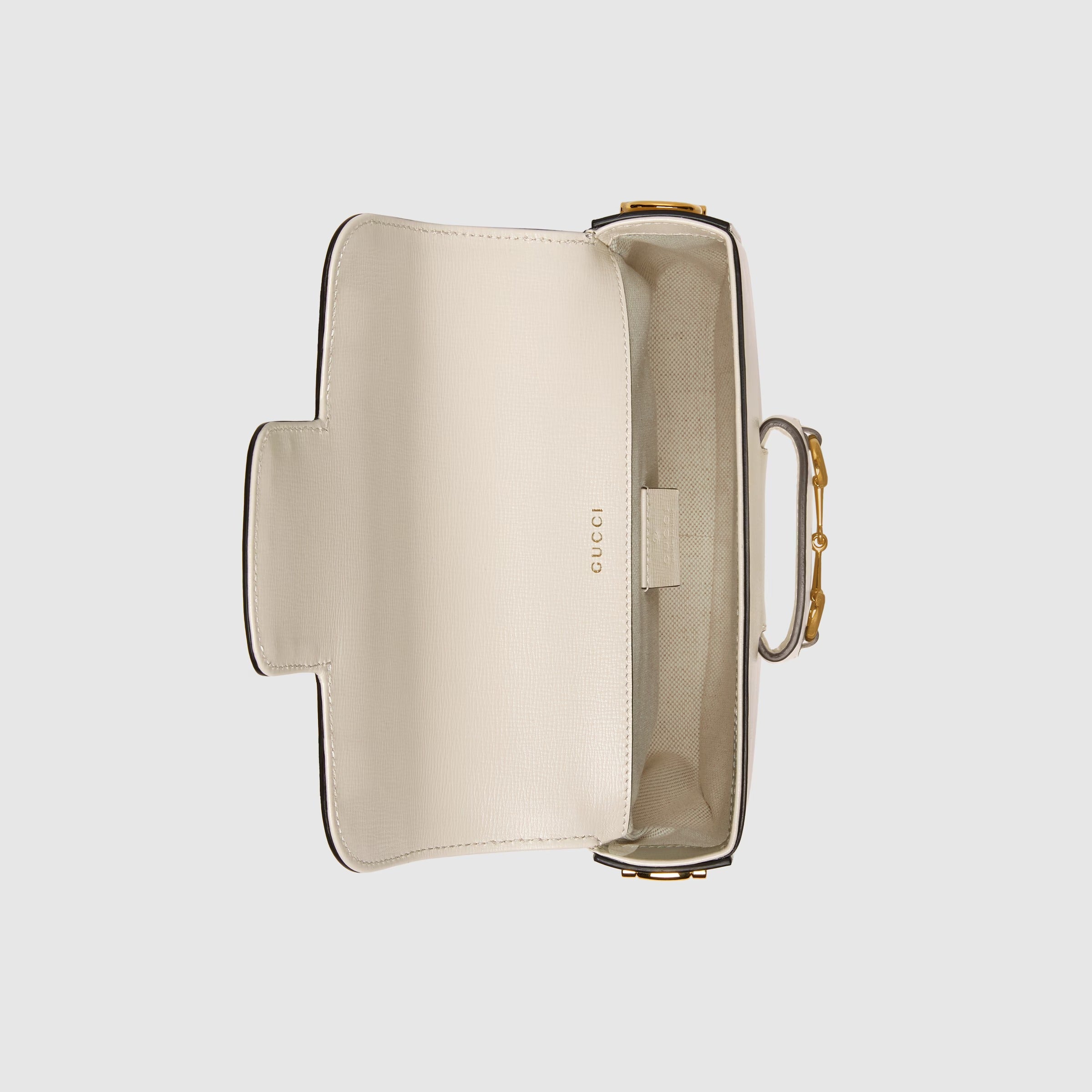 Gucci Horsebit 1955 Small Shoulder Bag – White