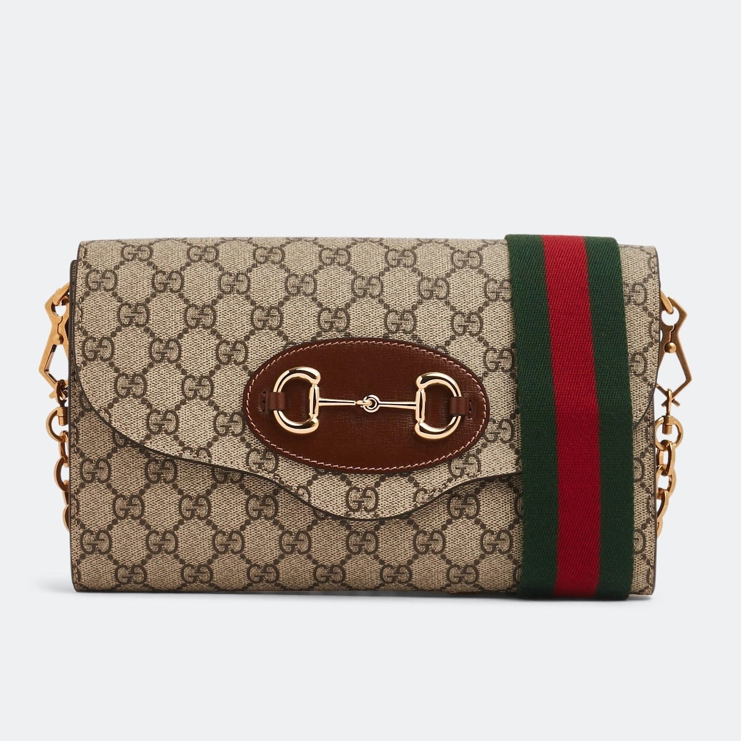Gucci Horsebit 1955 GG Supreme Canvas Small Shoulder Bag – Beige