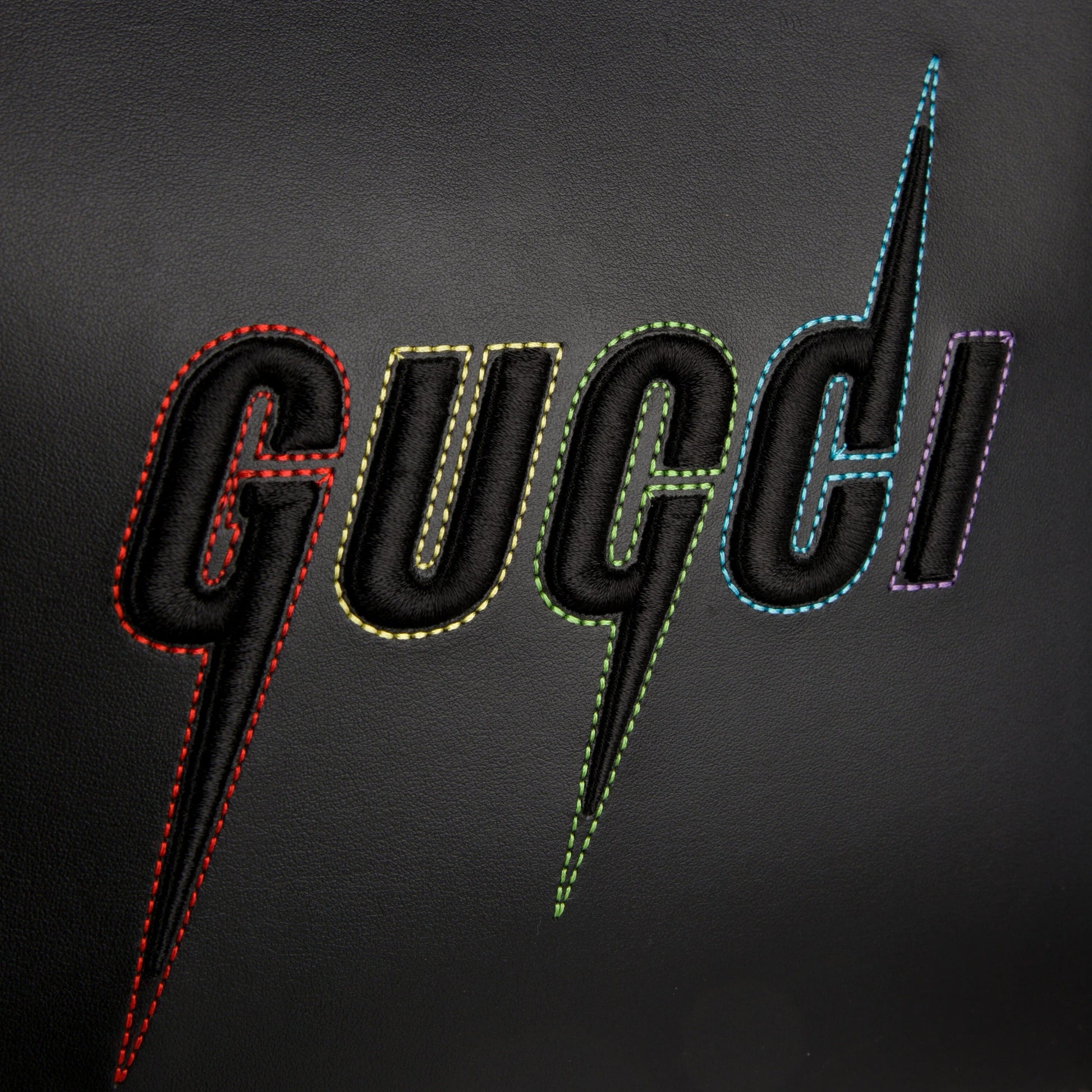 Gucci Blade Embroidered Leather Clutch Pouch – Black