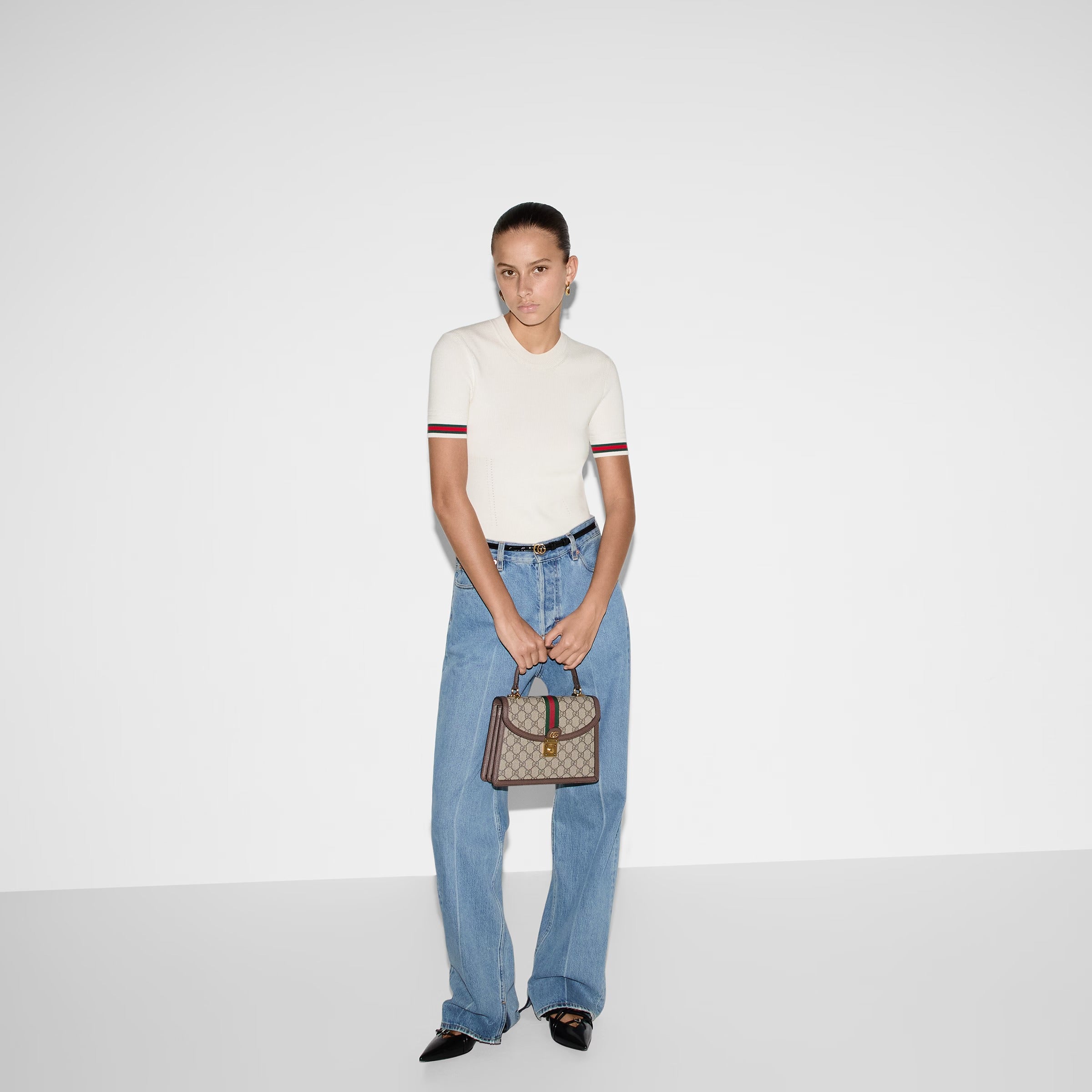 Gucci Ophidia Small Shoulder Chain Bag - Beige