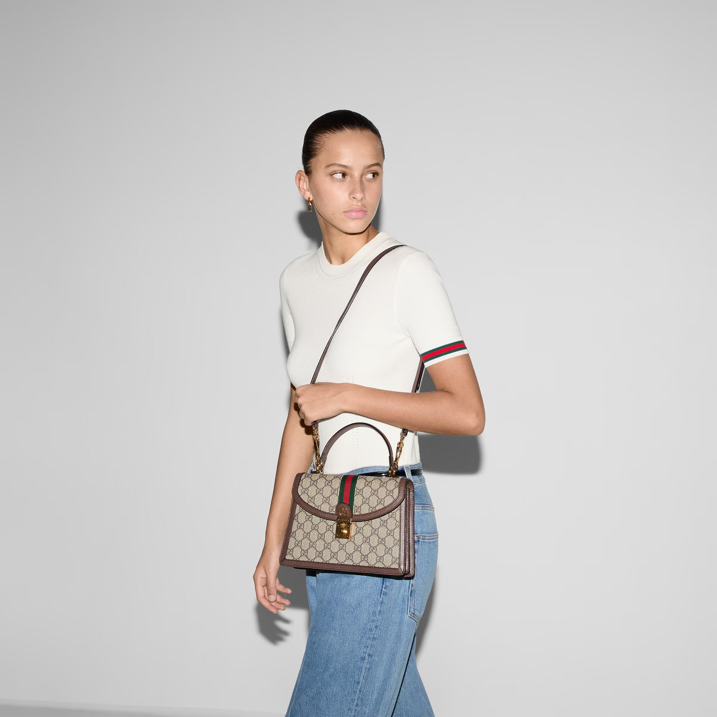 Gucci Ophidia Small Shoulder Chain Bag - Beige