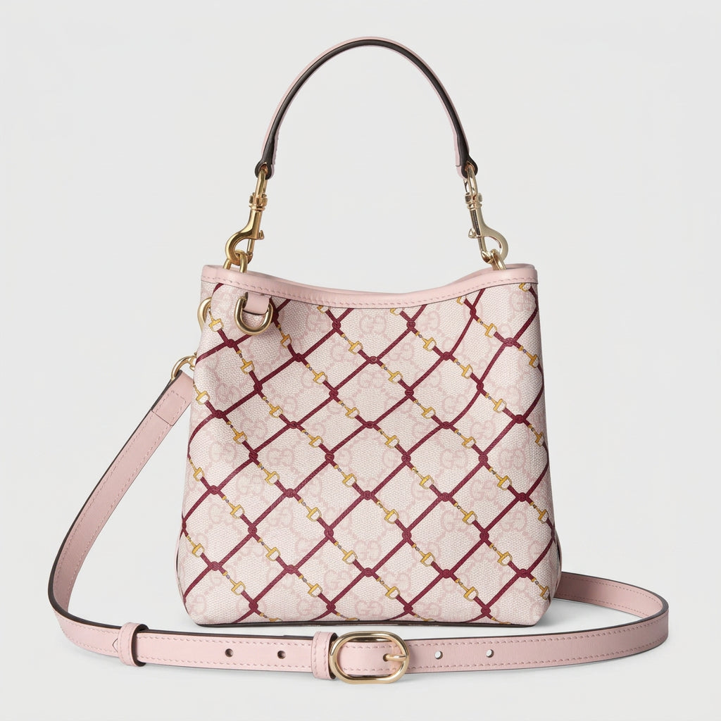 Gucci Emblem Small Bucket Bag – Beige
