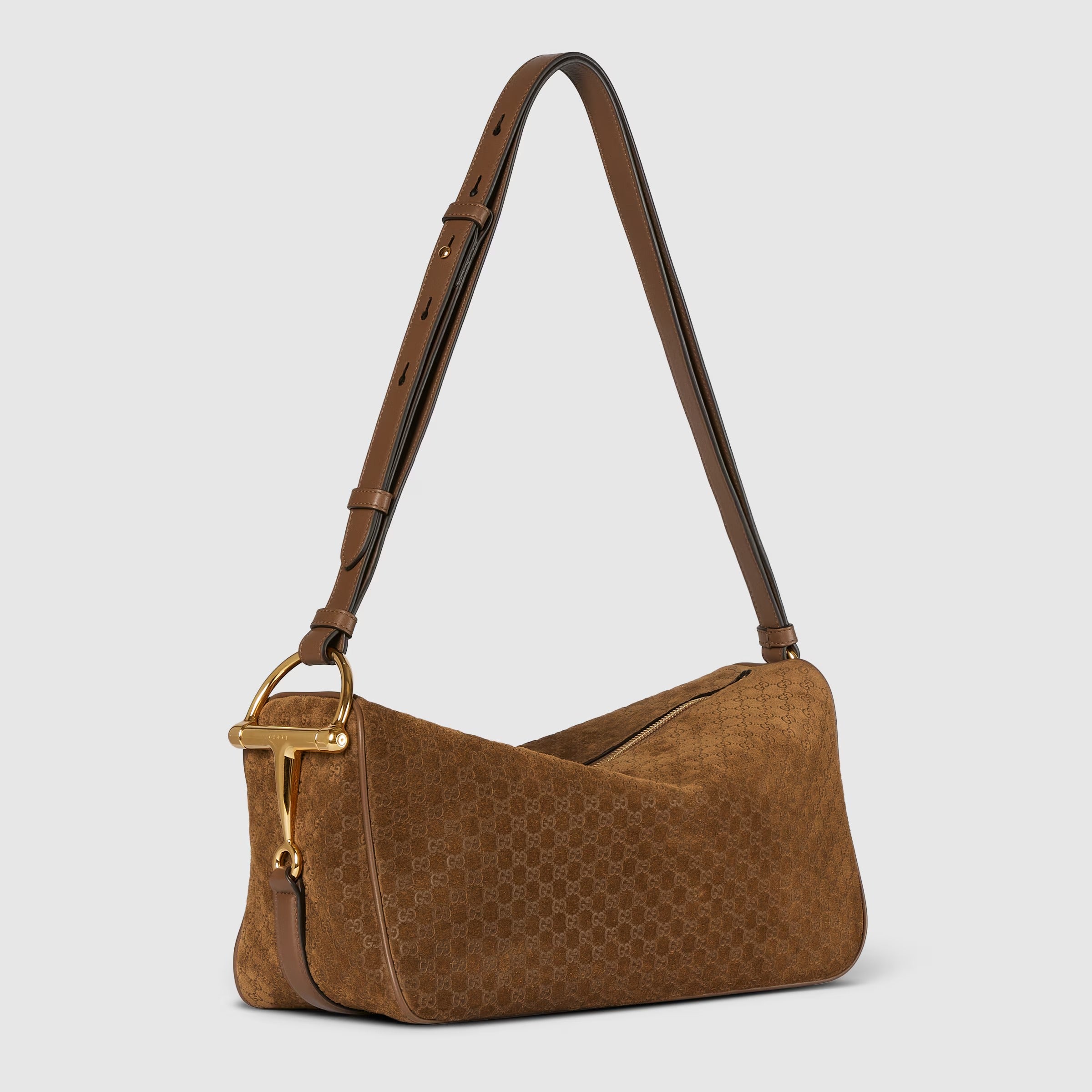 Gucci Half Horsebit Medium Shoulder Bag – Brown