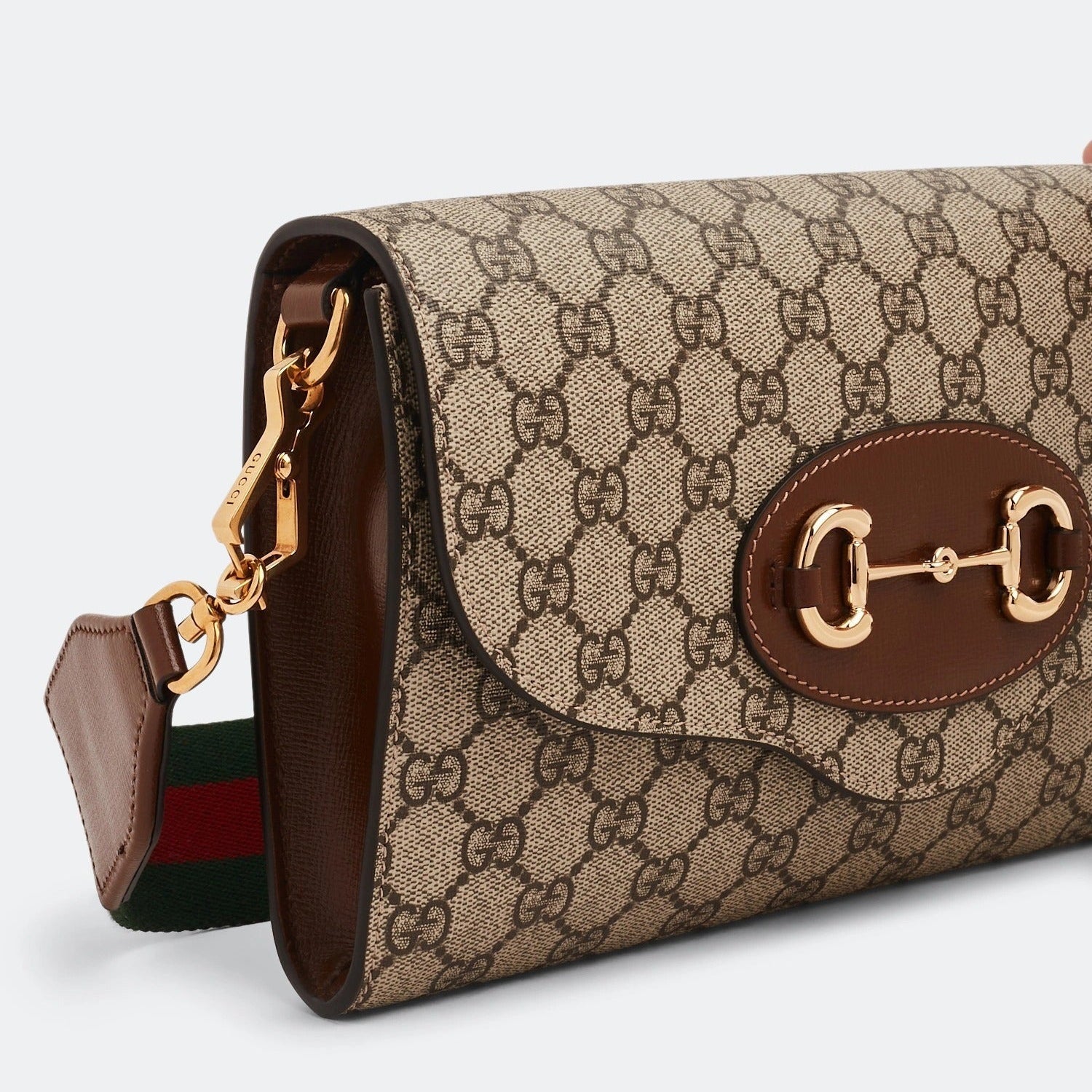 Gucci Horsebit 1955 GG Supreme Canvas Small Shoulder Bag – Beige