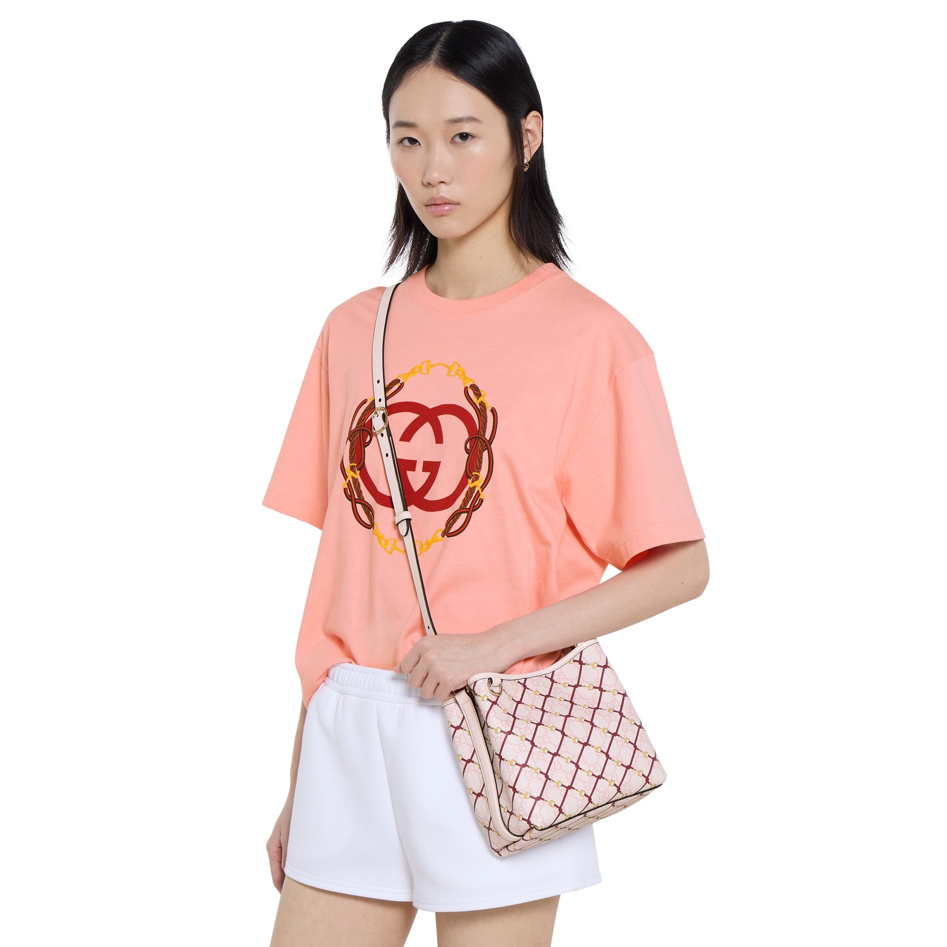 Gucci Emblem Small Bucket Bag – Pink