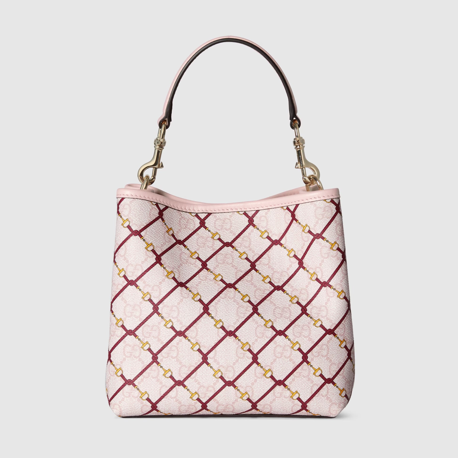 Gucci GG Emblem Small Bucket Bag – Pink