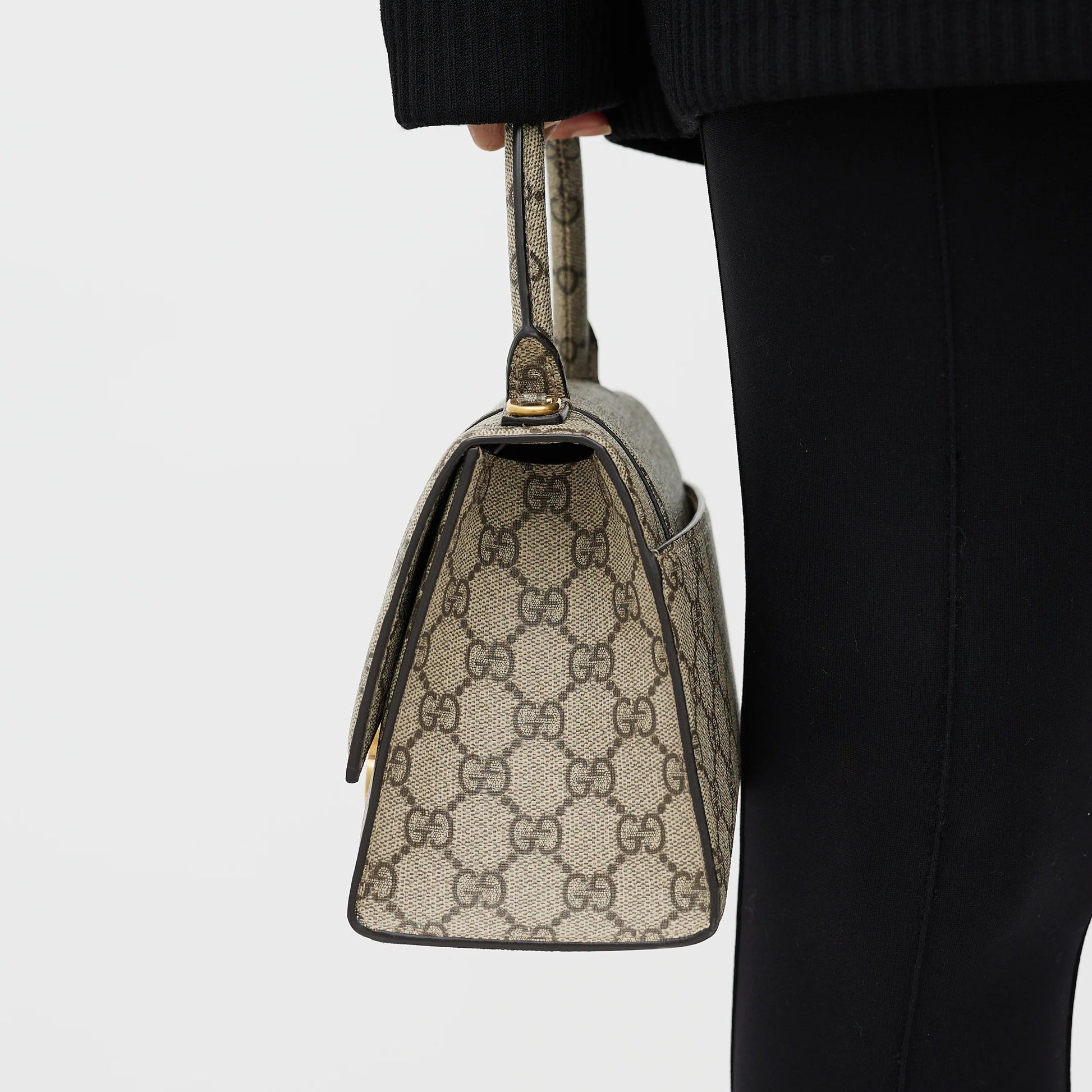 Gucci x Balenciaga The Hacker Project Small Canvas Hourglass Shoulder Bag – Beige