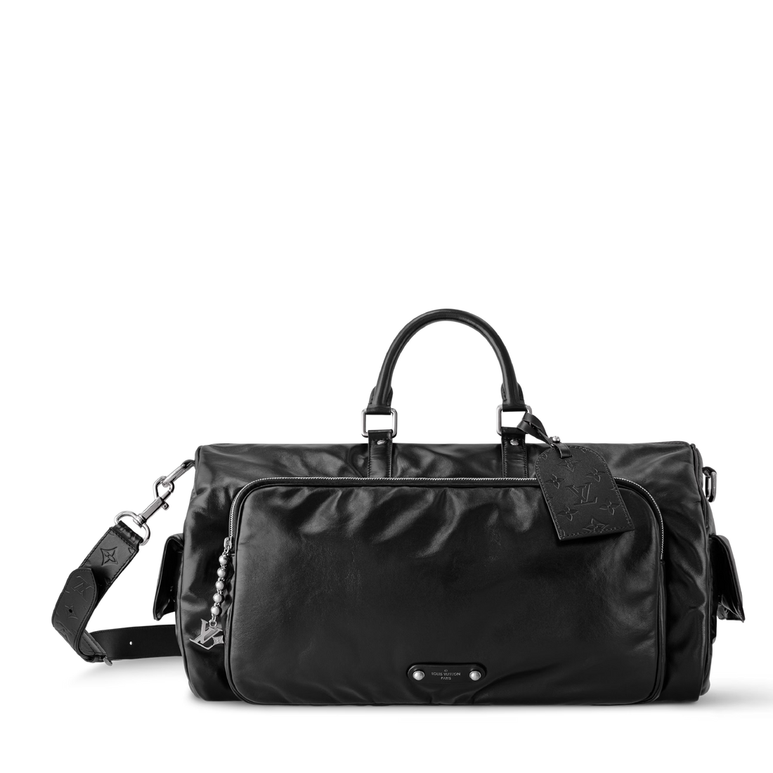 Louis Vuitton Calfskin Keepall Cargo Bandoulière 50 Travel Bag – Black