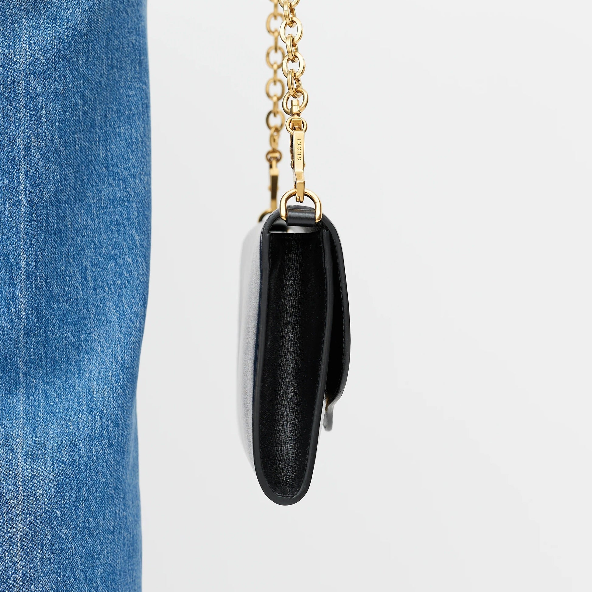 Gucci Horsebit 1955 Chain Crossbody Shoulder Bag – Black