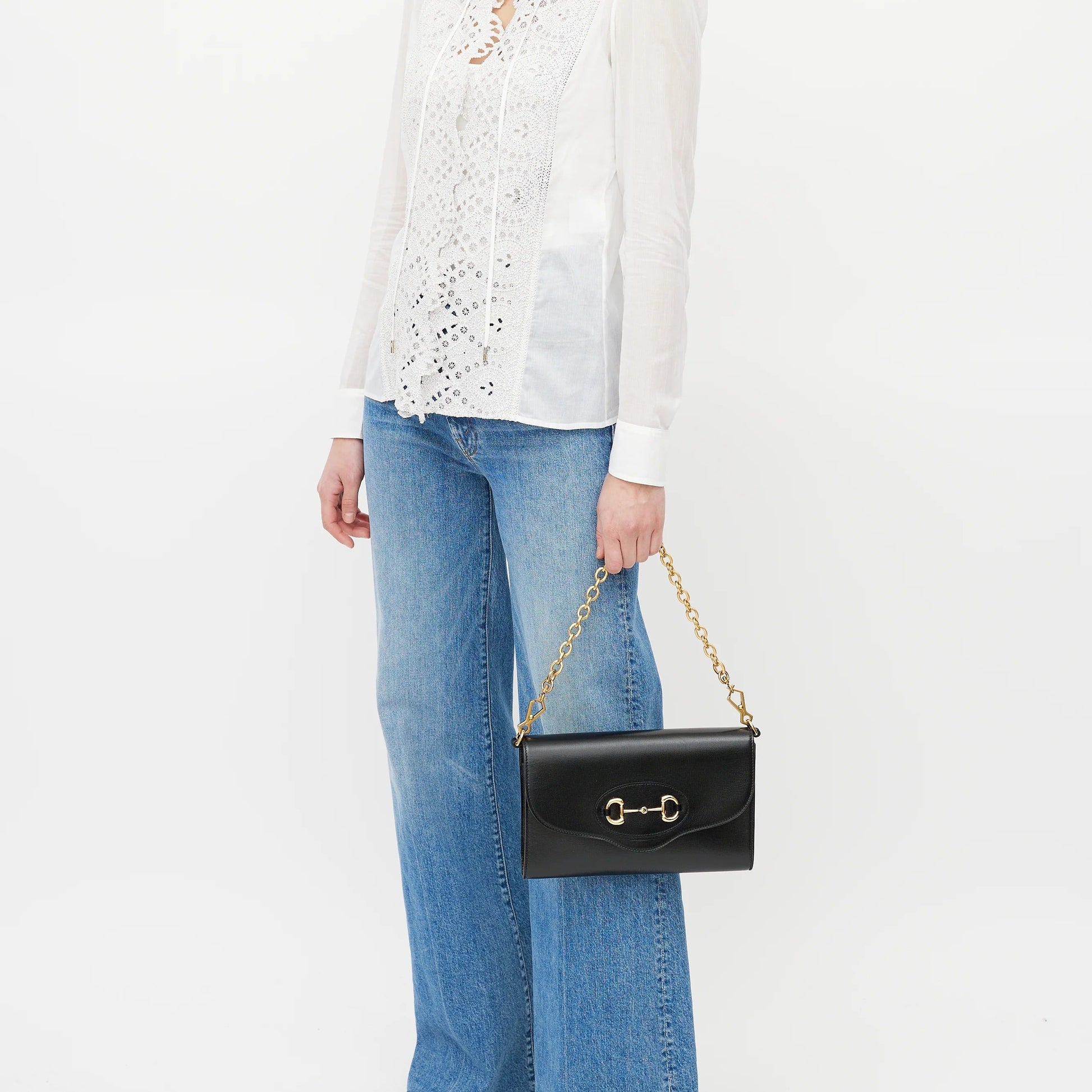 Gucci Horsebit 1955 Chain Crossbody Shoulder Bag – Black