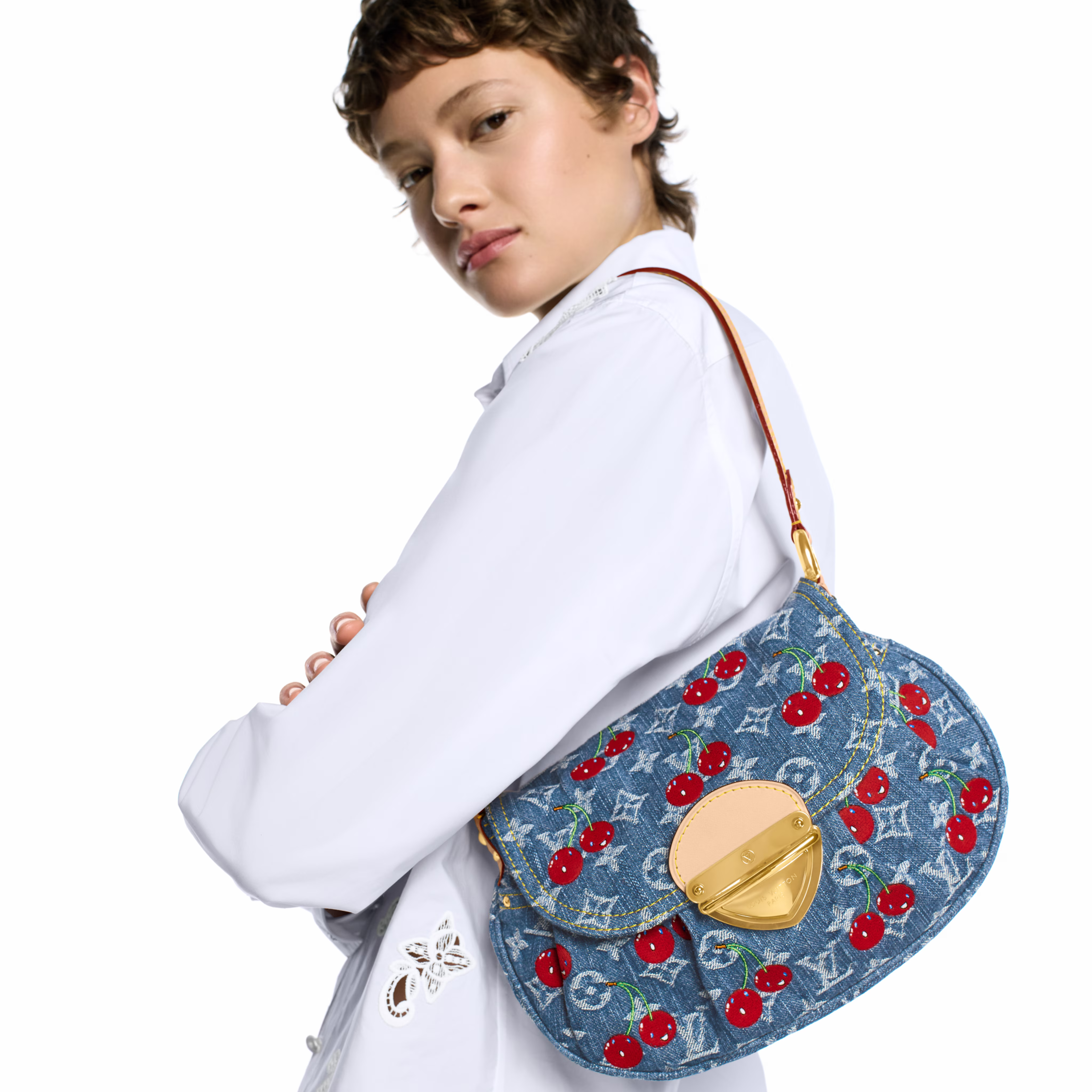 Louis Vuitton LV x TM Monogram Cherry Denim Sunset Shoulder Bag  – Blue