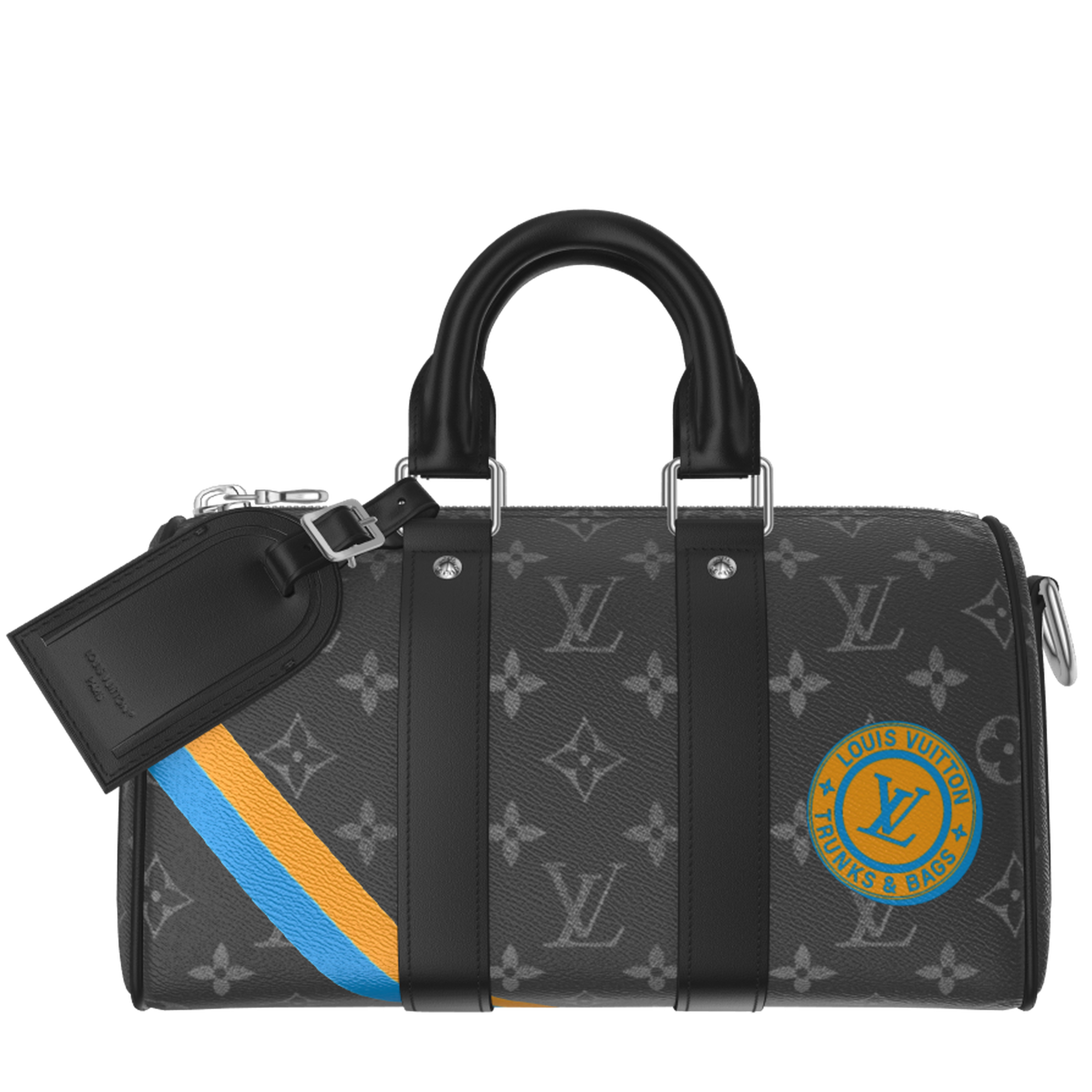 Louis Vuitton Monogram Eclipse Keepall Bandoulière 25 Duffle Bag –  Black