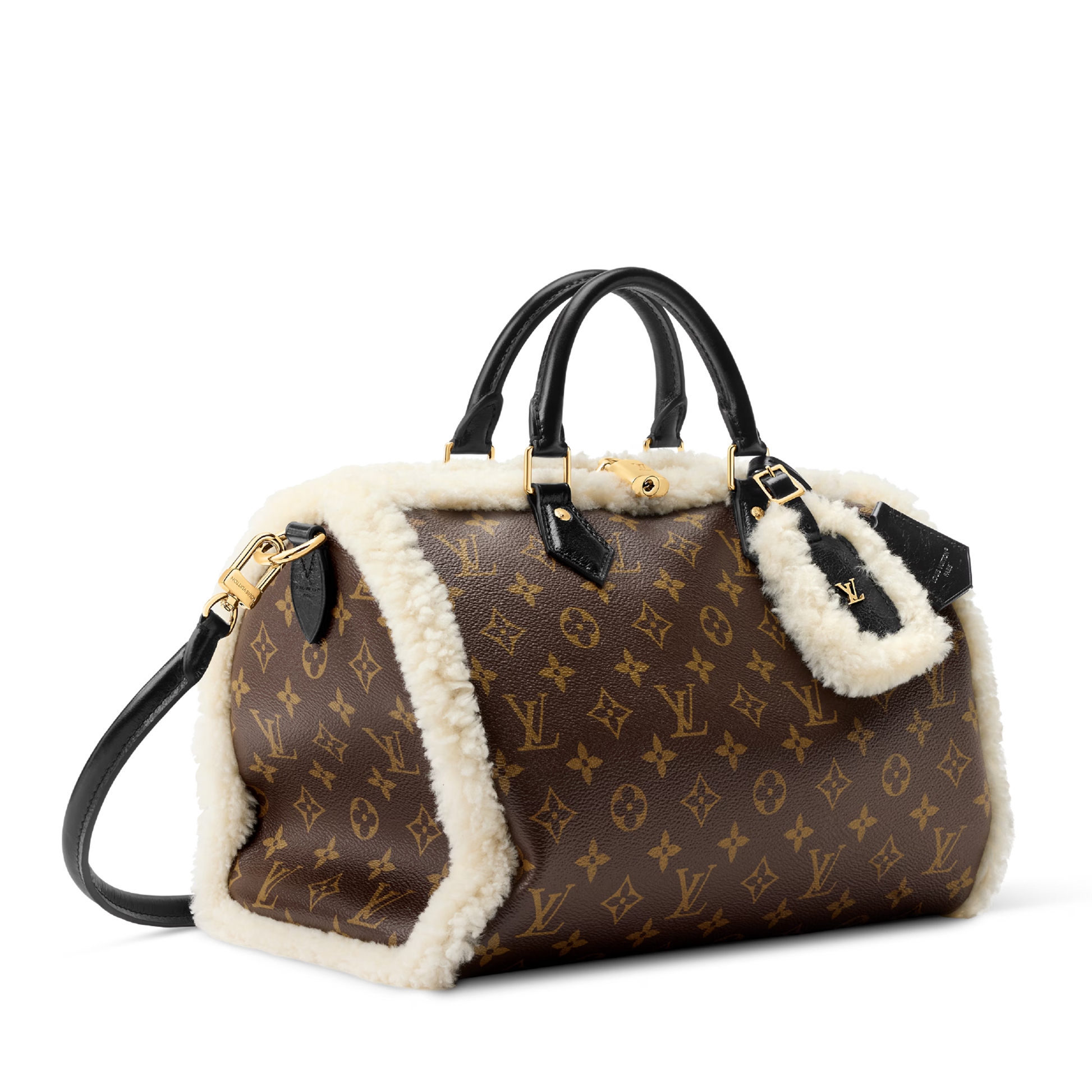 Louis Vuitton Monogram Shearling Speedy Soft 30 Teddy Handbag – Brown