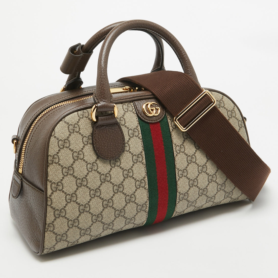 Gucci GG Canvas Ophidia Medium Bowling Bag - Beige
