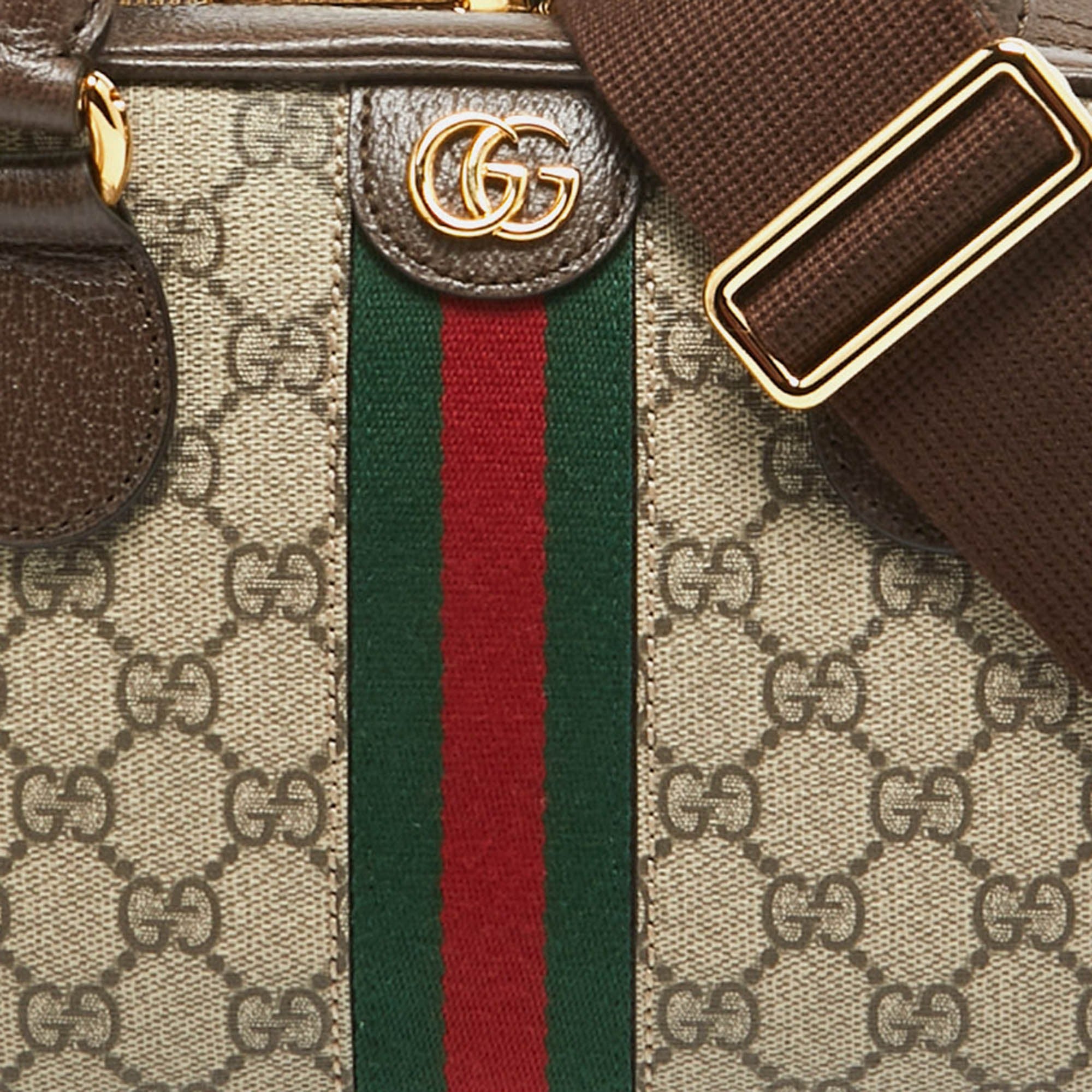 Gucci GG Canvas Ophidia Medium Bowling Bag - Beige