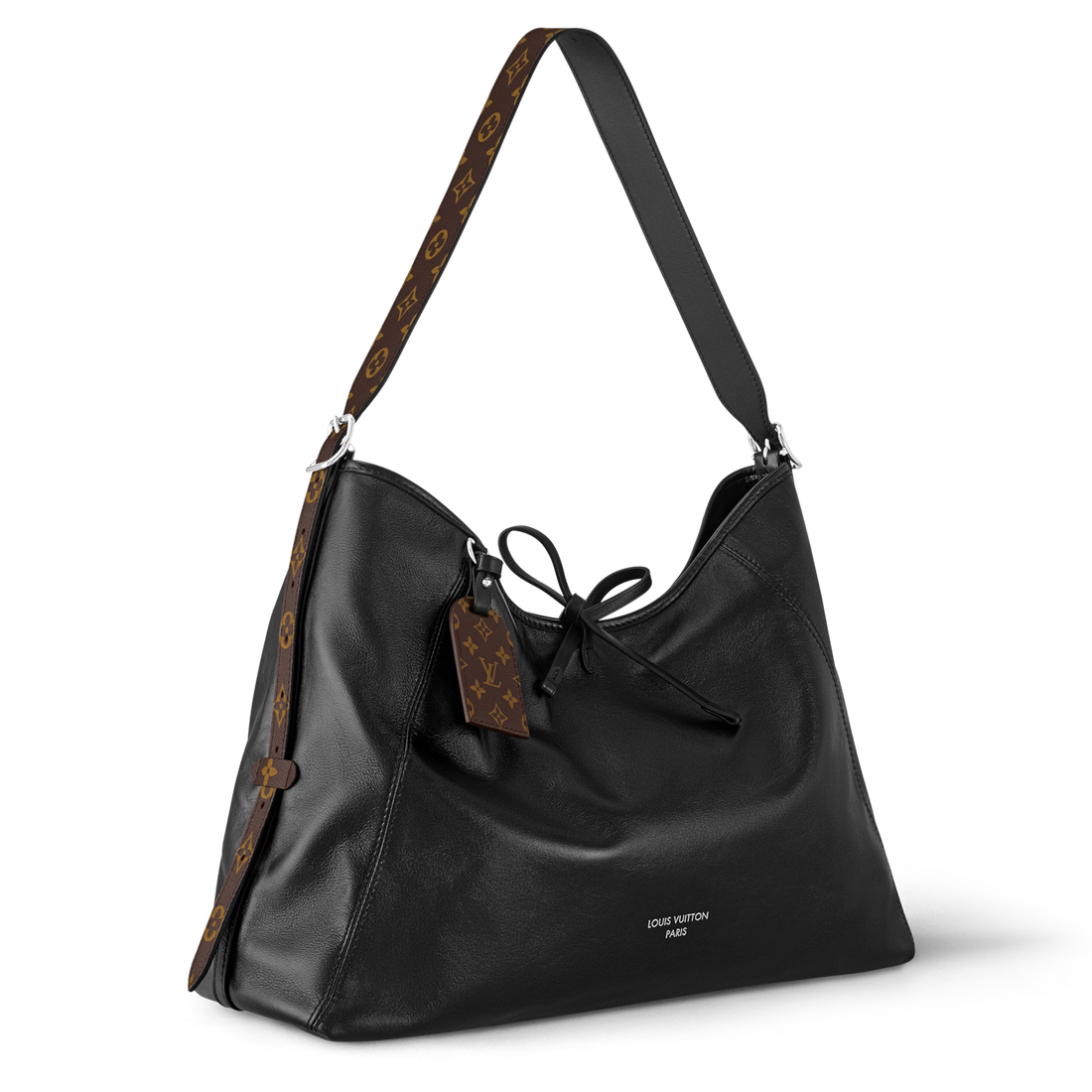 Louis Vuitton Lambskin CarryAll Vibe MM Handbag – Black