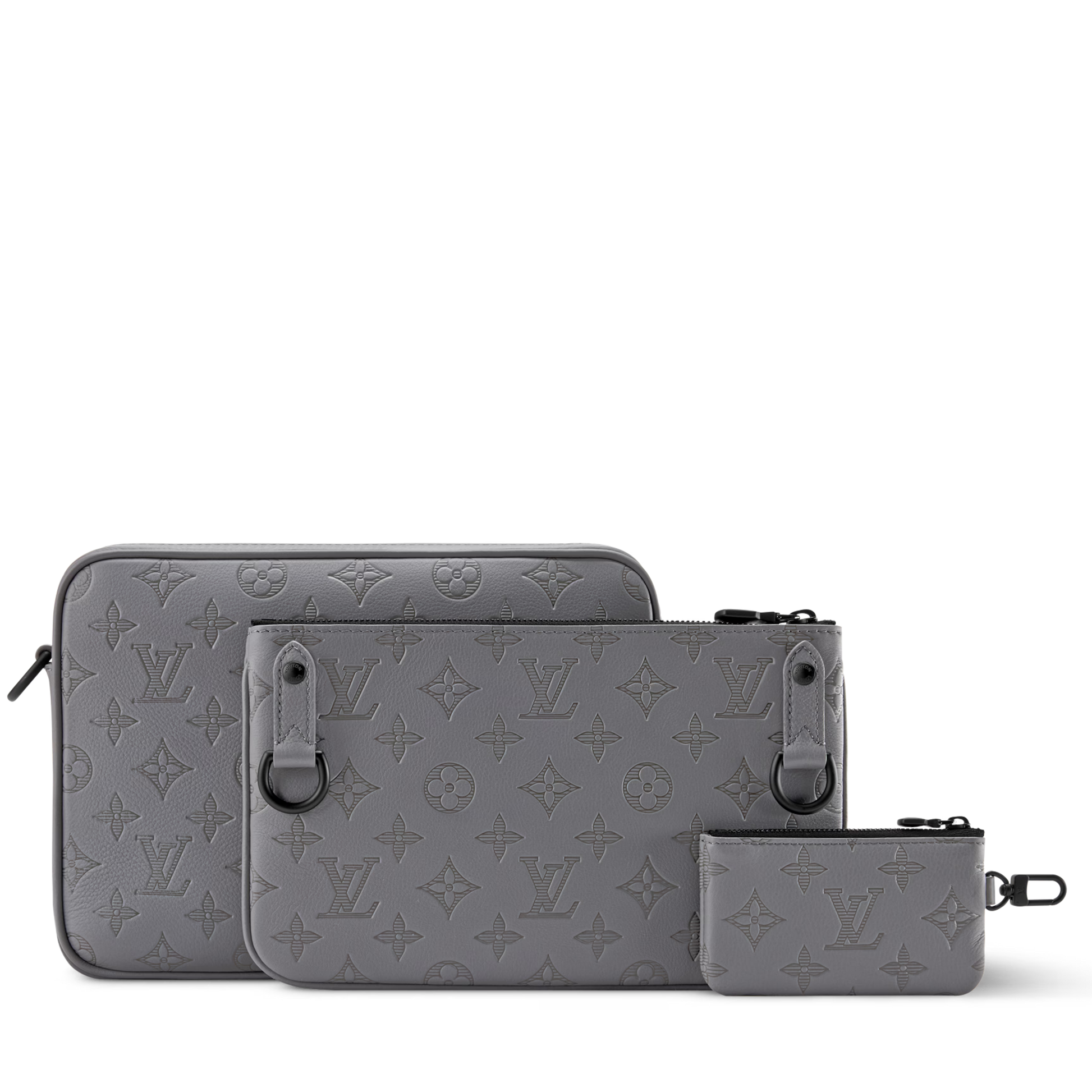 Louis Vuitton Monogram Shadow Trio Messenger Bag – Anthracite Gray