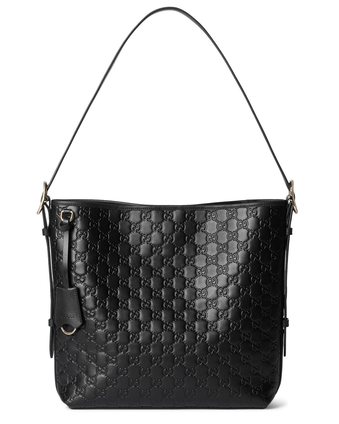 Gucci GG Emblem Medium Shoulder Bag – Black