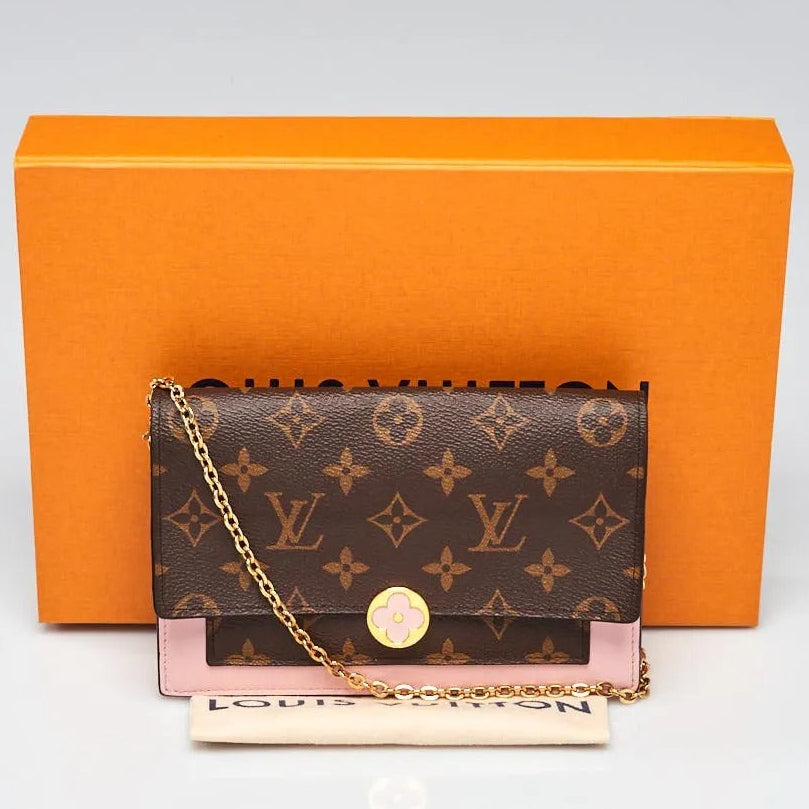 Louis Vuitton Monogram Canvas Flore Chain Wallet Bag - Rose Ballerine